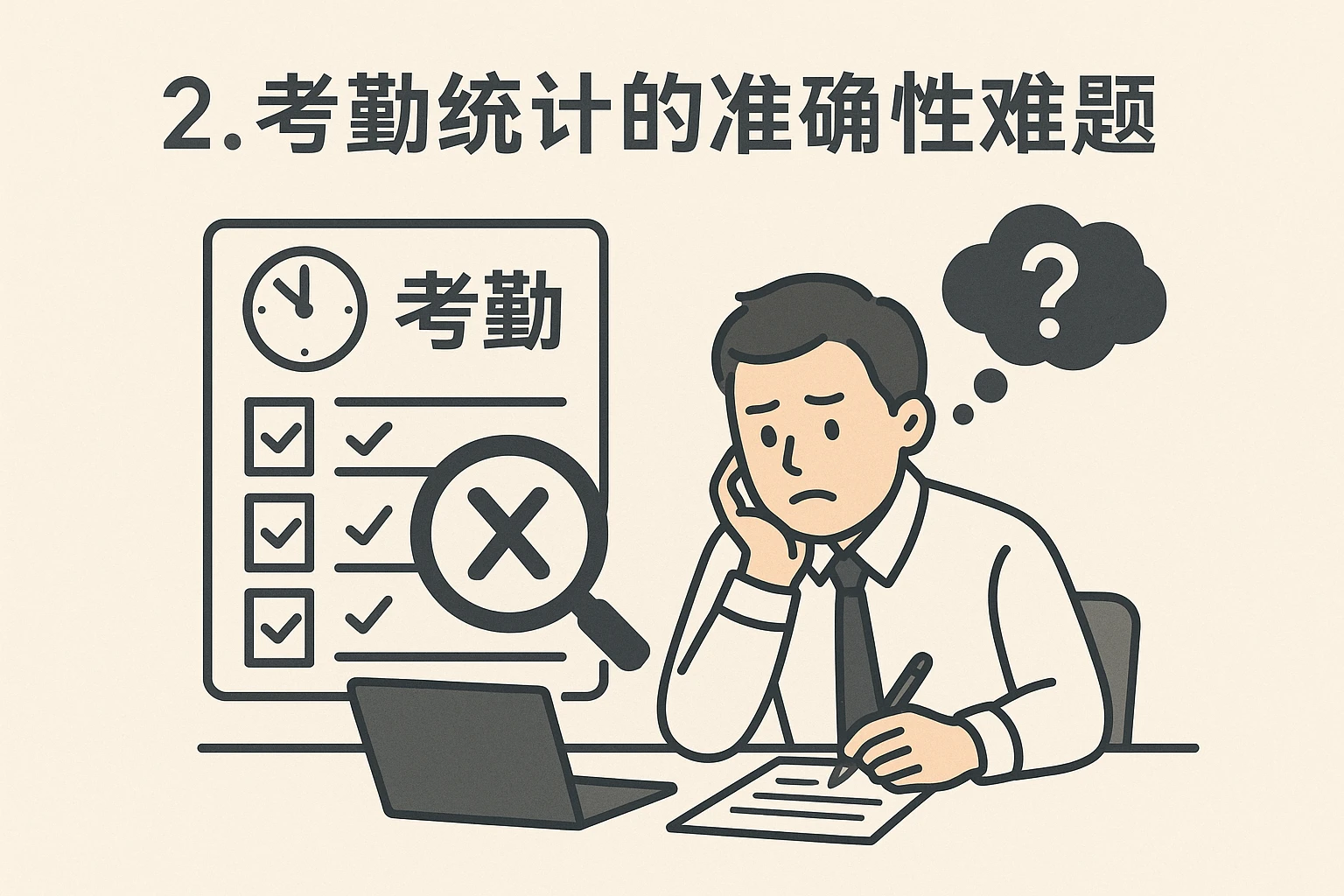 2. 考勤统计的准确性难题