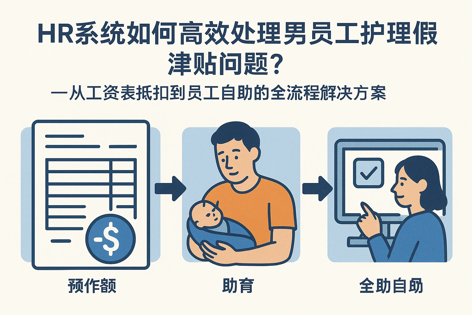 HR系统如何高效处理男员工护理假津贴问题?——从工资表抵扣到员工自助的全流程解决方案