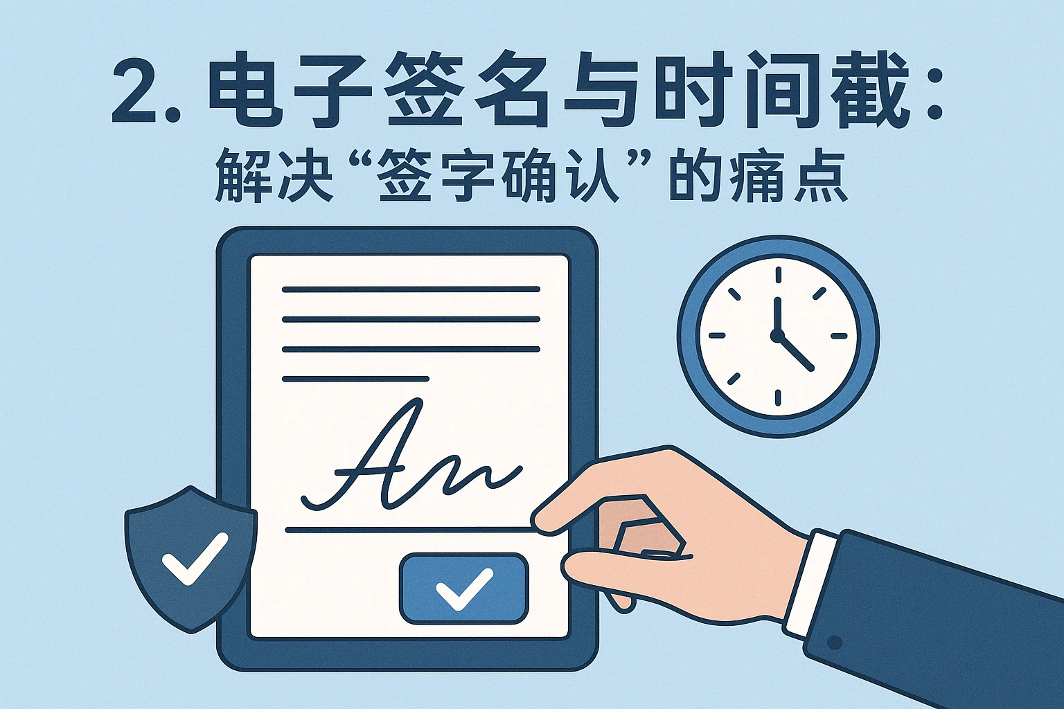 2. 电子签名与时间戳：解决“签字确认”的痛点