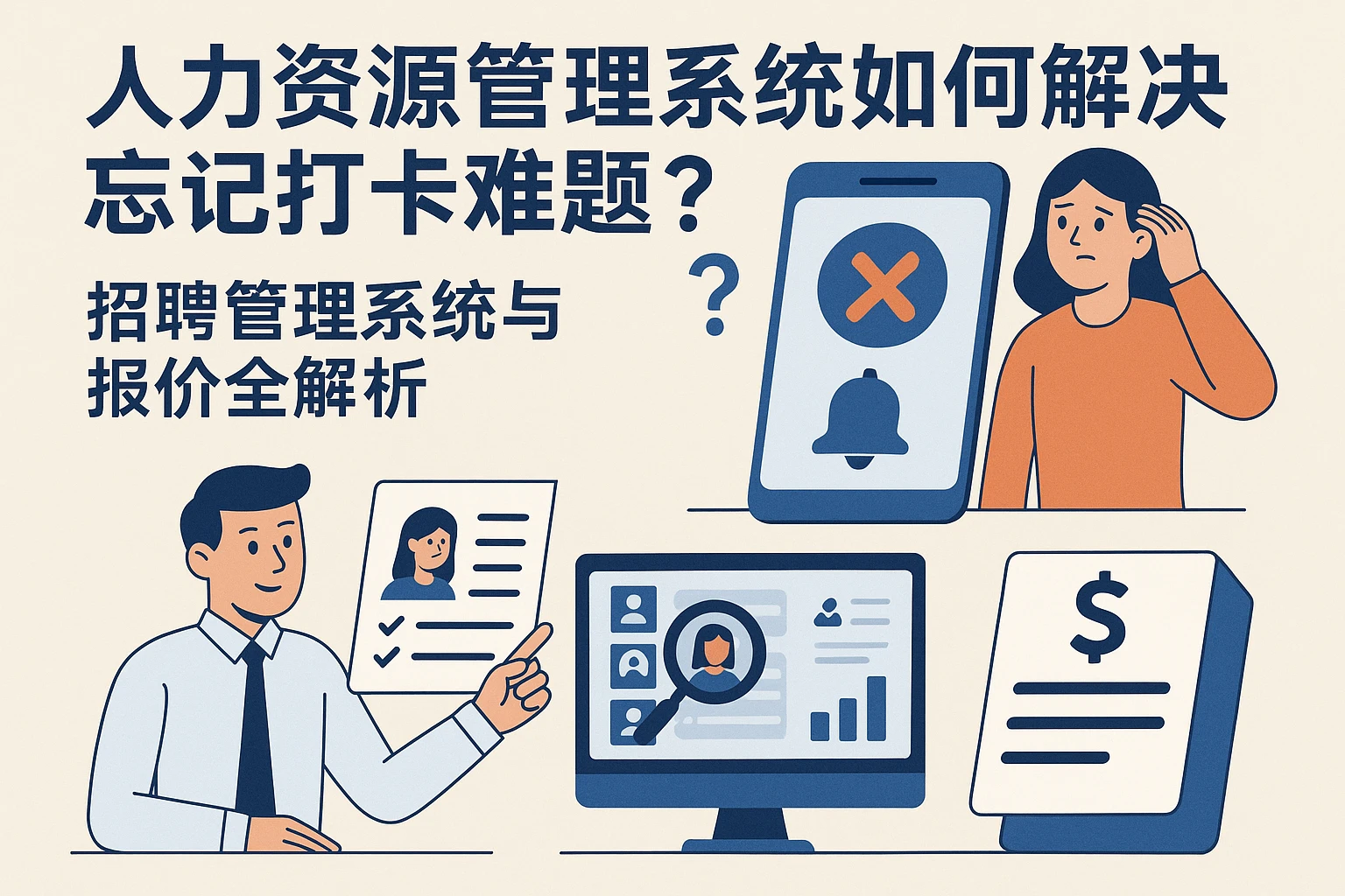 人力资源管理系统如何解决忘记打卡难题?附招聘管理系统与报价全解析