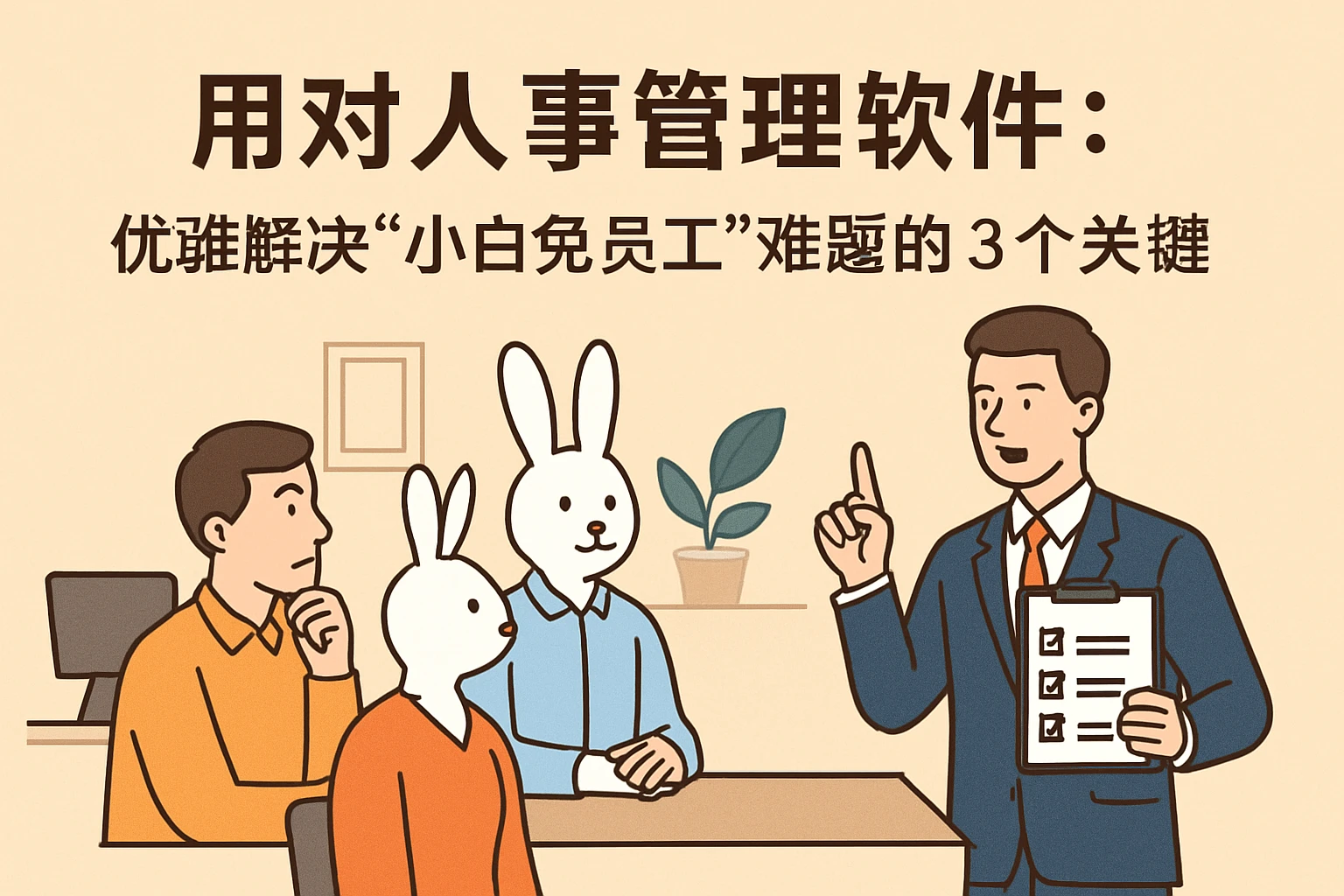 用对人事管理软件:优雅解决“小白兔员工”难题的3个关键