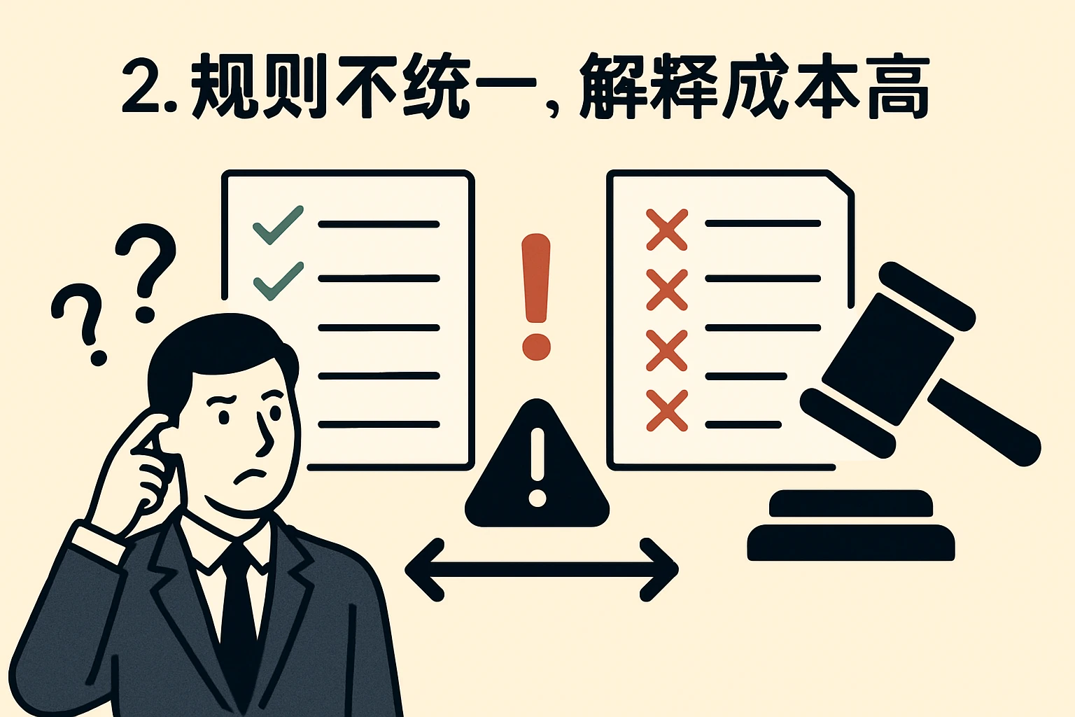 2. 规则不统一，解释成本高