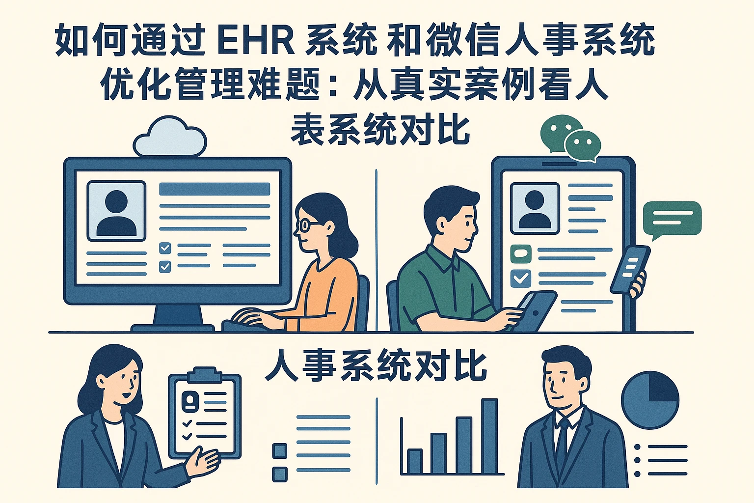 如何通过EHR系统和微信人事系统优化管理难题：从真实案例看人事系统对比