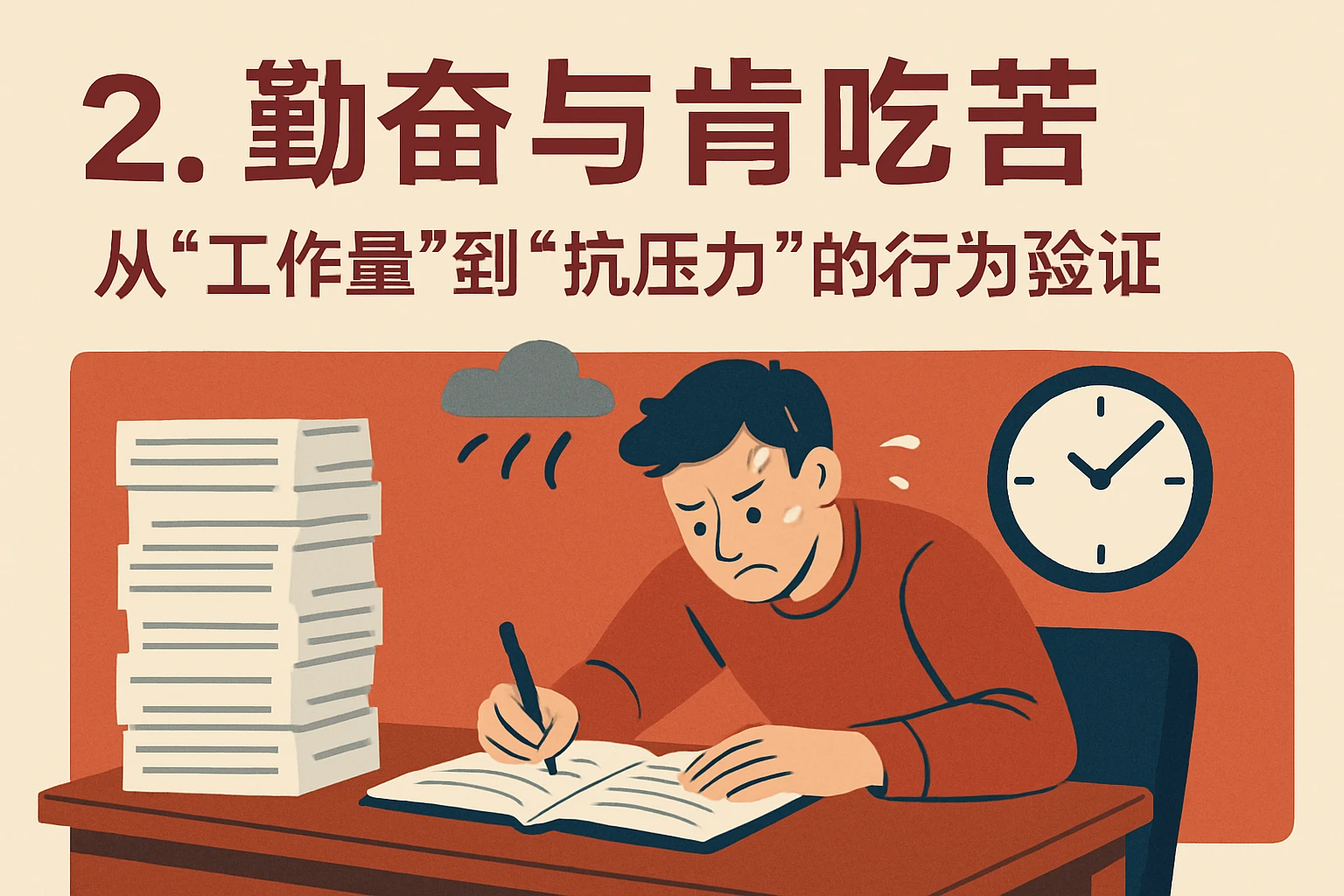 2. 勤奋与肯吃苦:从“工作量”到“抗压力”的行为验证