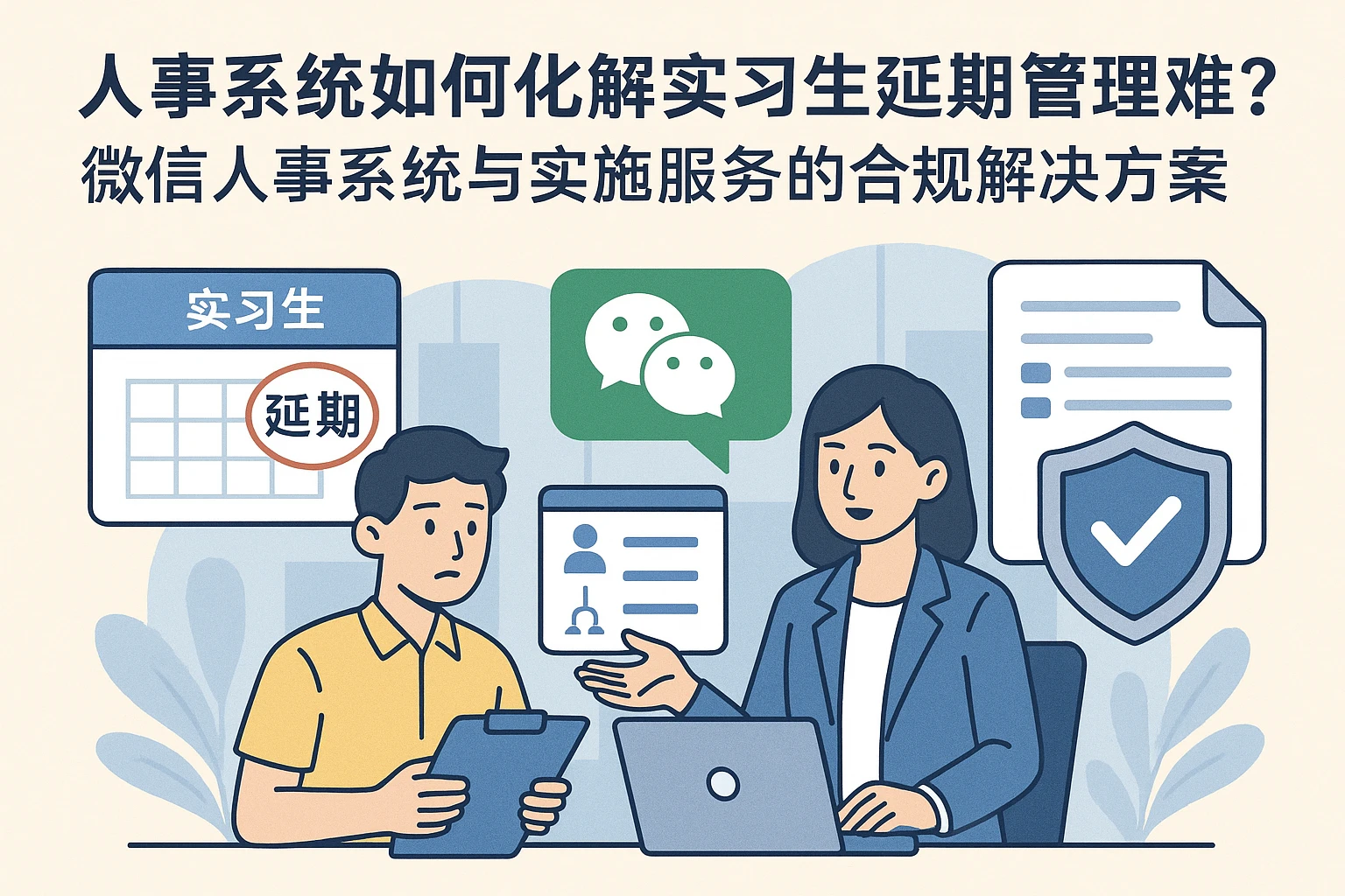 人事系统如何化解实习生延期管理难题?微信人事系统与实施服务的合规解决方案