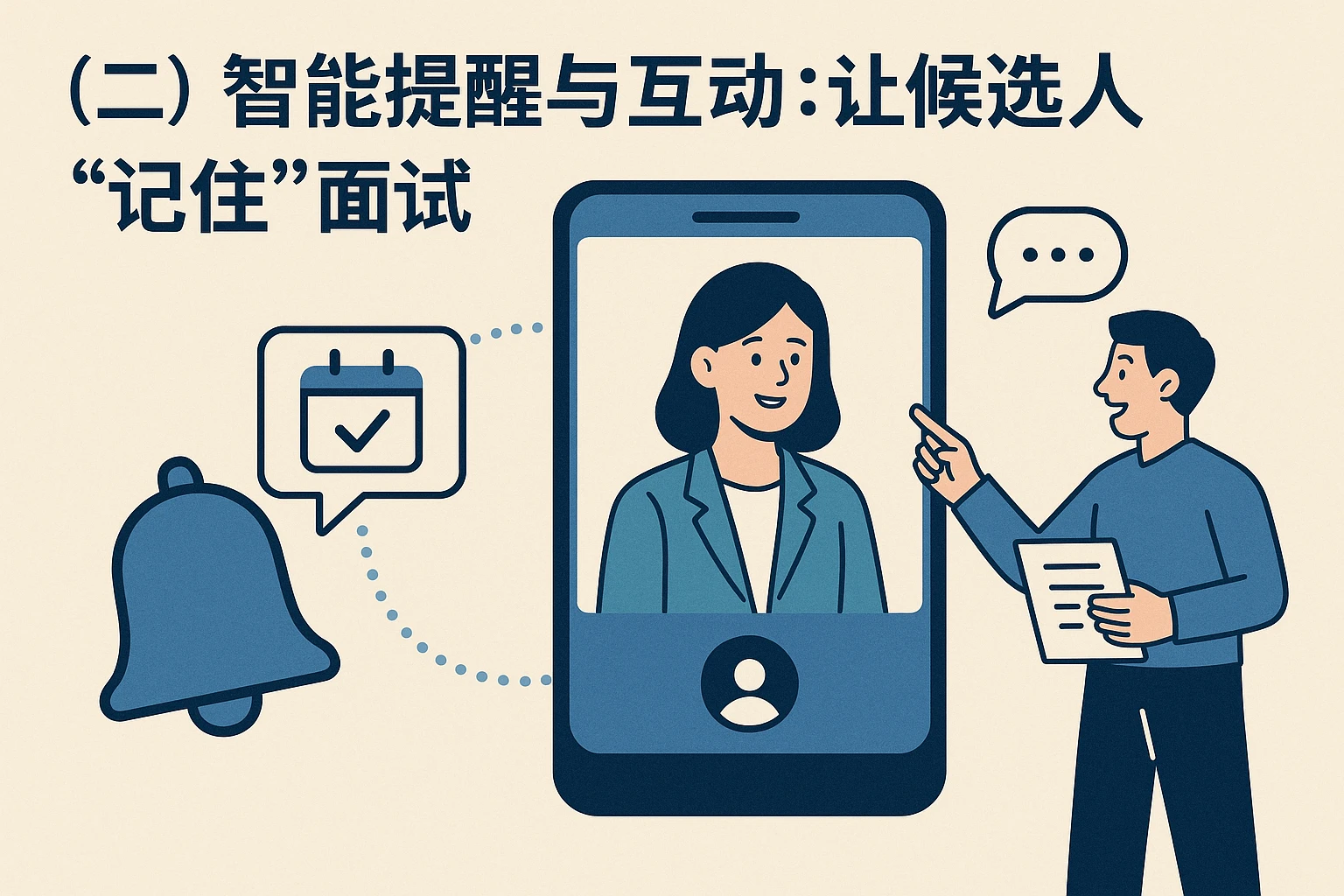 （二）智能提醒与互动：让候选人“记住”面试