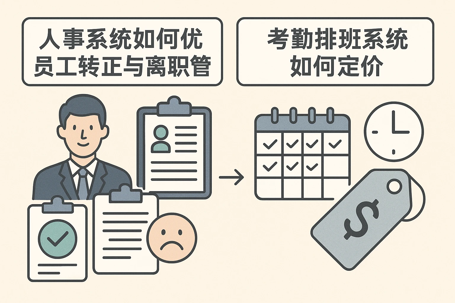 人事系统如何优化员工转正与离职管理，考勤排班系统如何定价