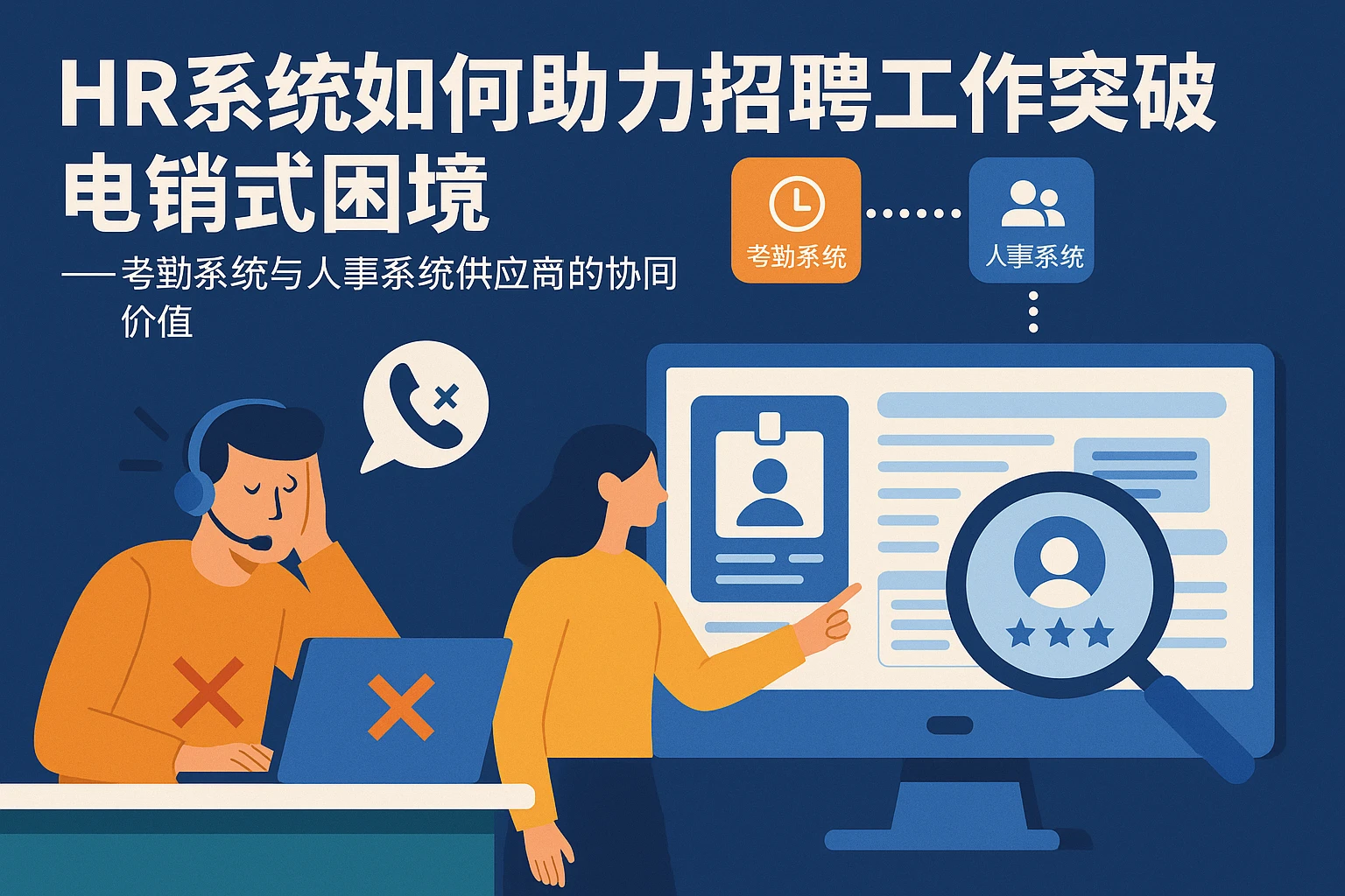 HR系统如何助力招聘工作突破电销式困境——考勤系统与人事系统供应商的协同价值