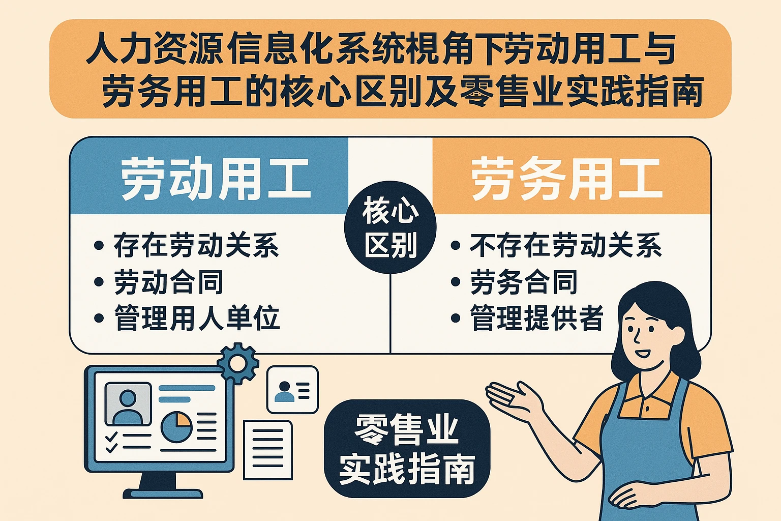 人力资源信息化系统视角下:劳动用工与劳务用工的核心区别及零售业实践指南