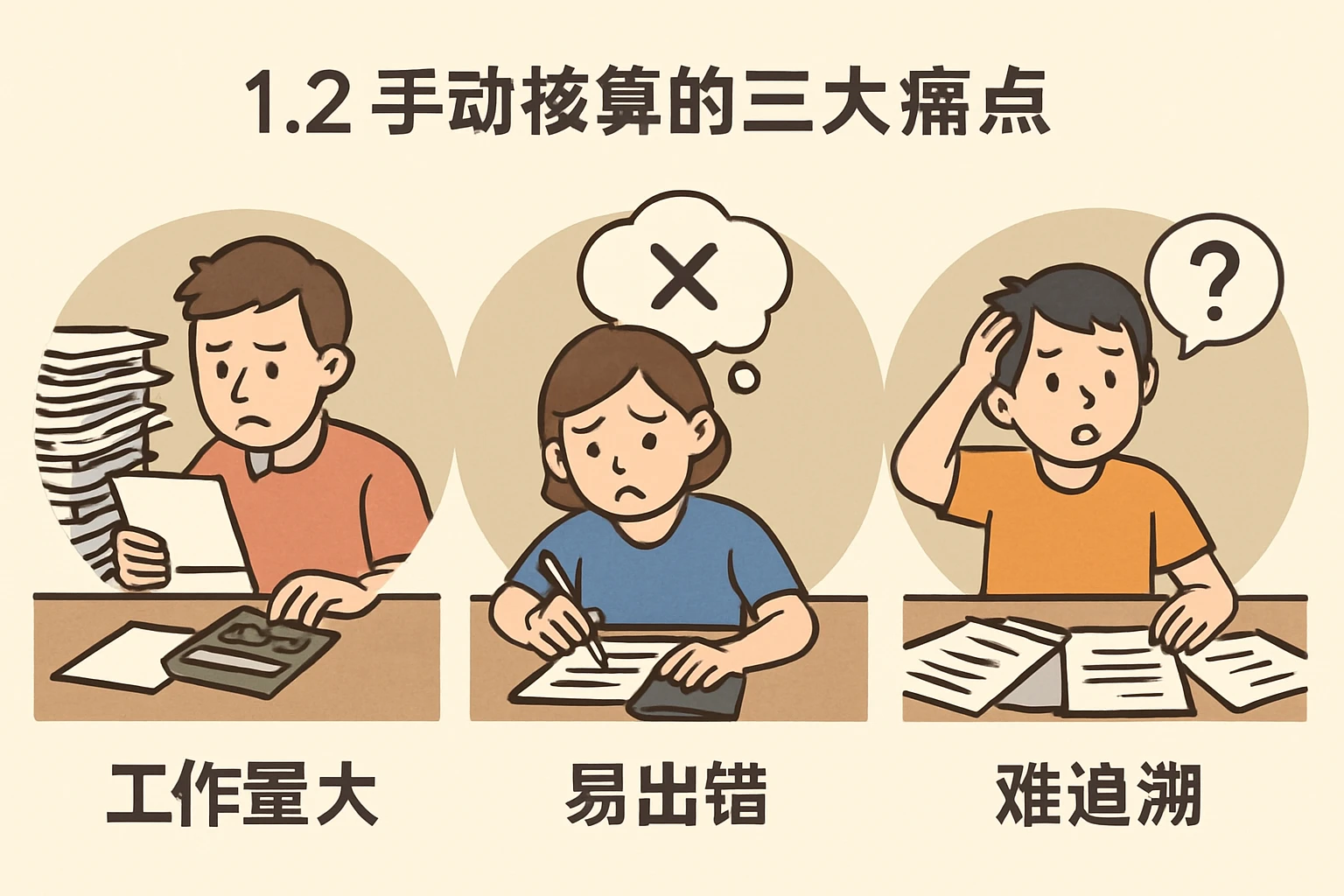 1.2 手动核算的三大痛点
