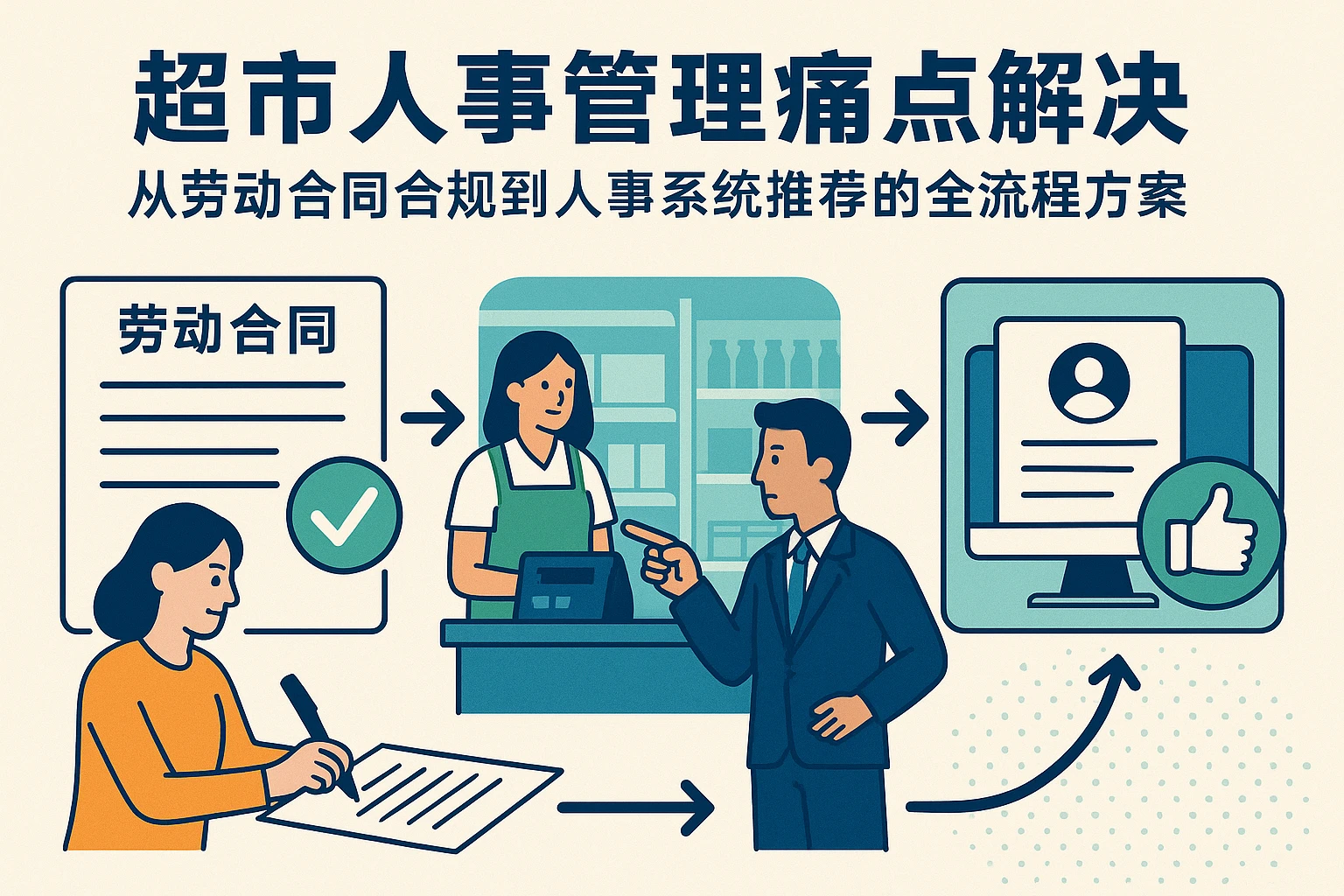 超市人事管理痛点解决：从劳动合同合规到人事系统推荐的全流程方案