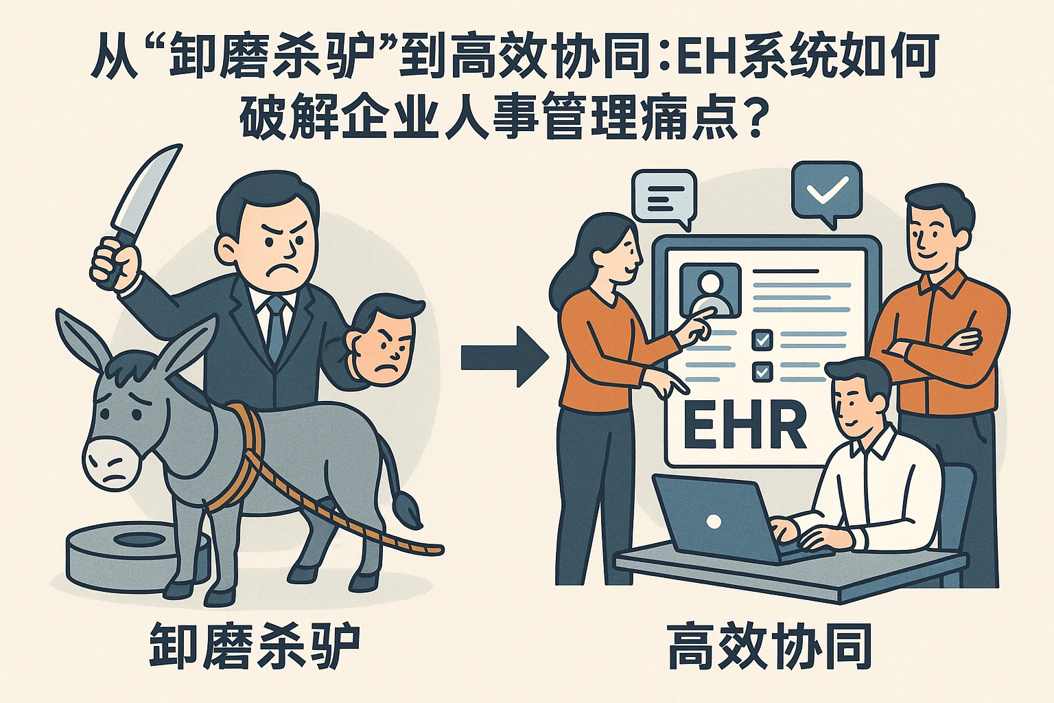 从“卸磨杀驴”到高效协同:EHR系统如何破解企业人事管理痛点?