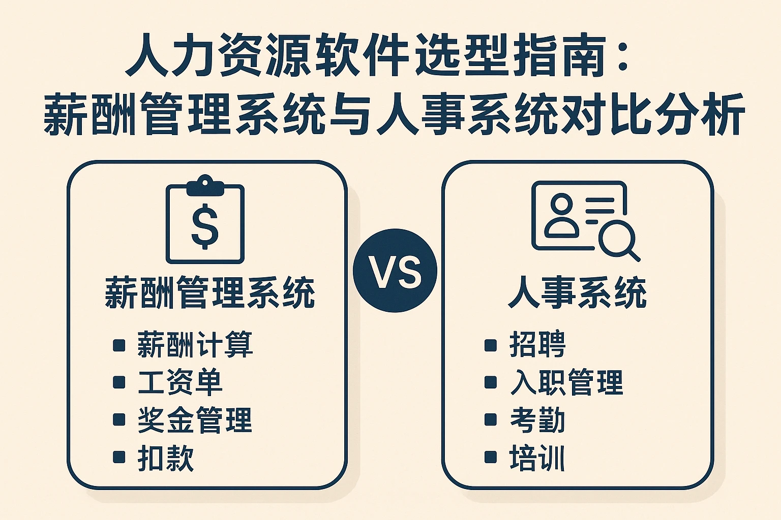人力资源软件选型指南:薪酬管理系统与人事系统对比分析