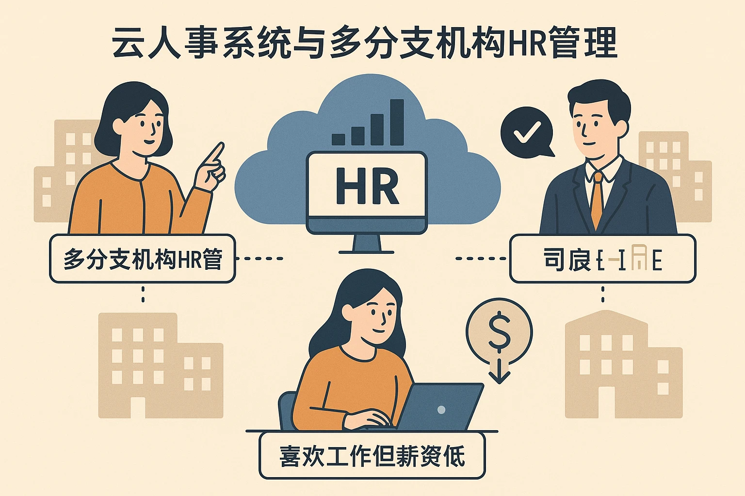 云人事系统与多分支机构HR管理:破解职场人“喜欢工作但薪资低”的困惑