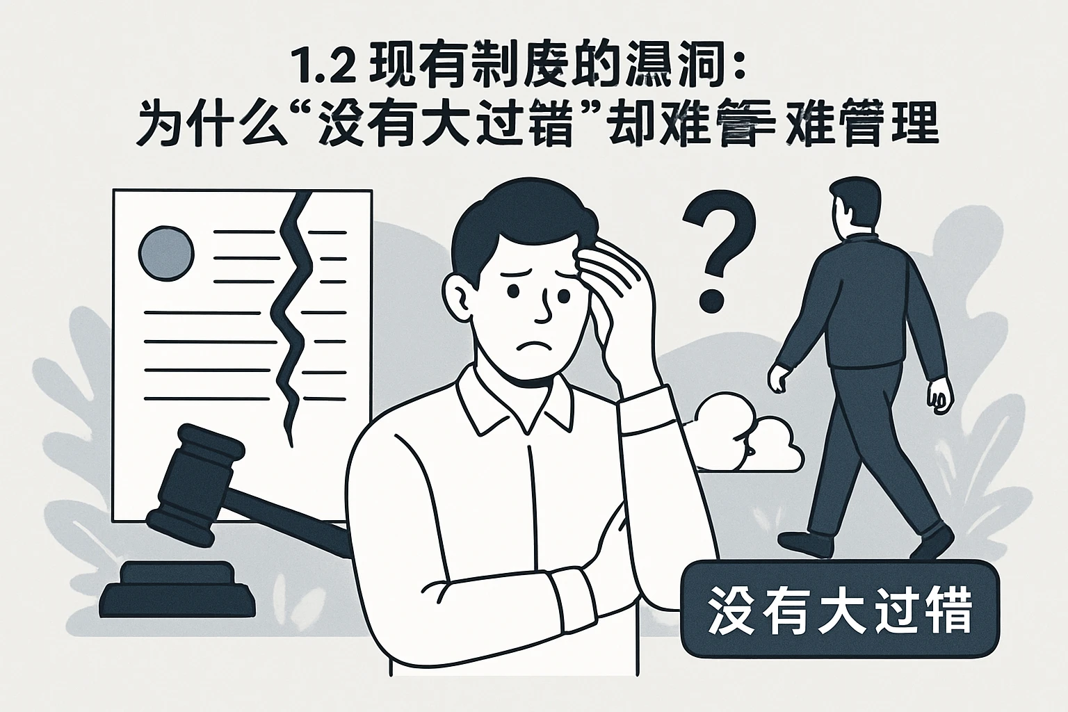1.2 现有制度的漏洞：为什么“没有大过错”却难管理