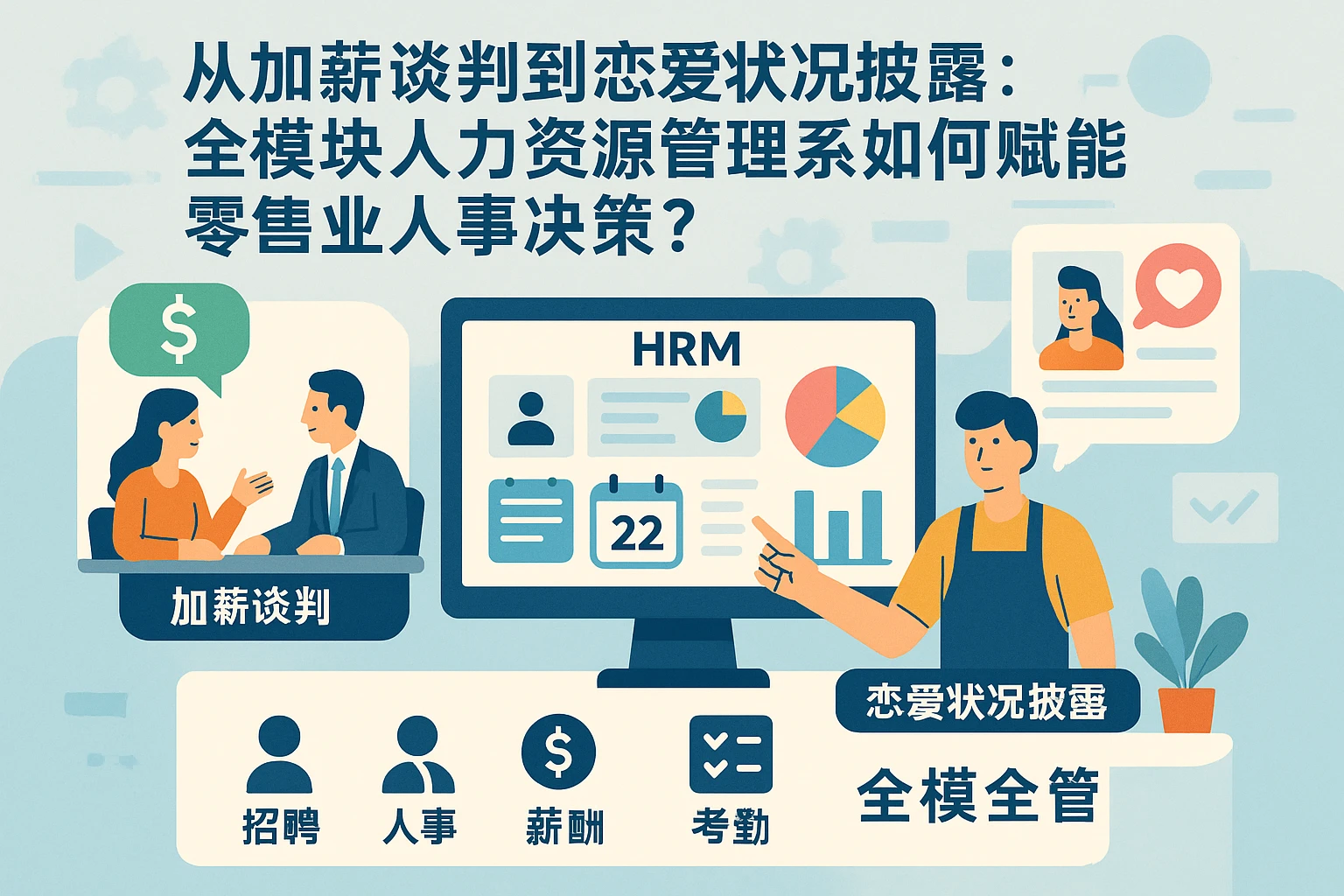从加薪谈判到恋爱状况披露:全模块人力资源管理系统如何赋能零售业人事决策?
