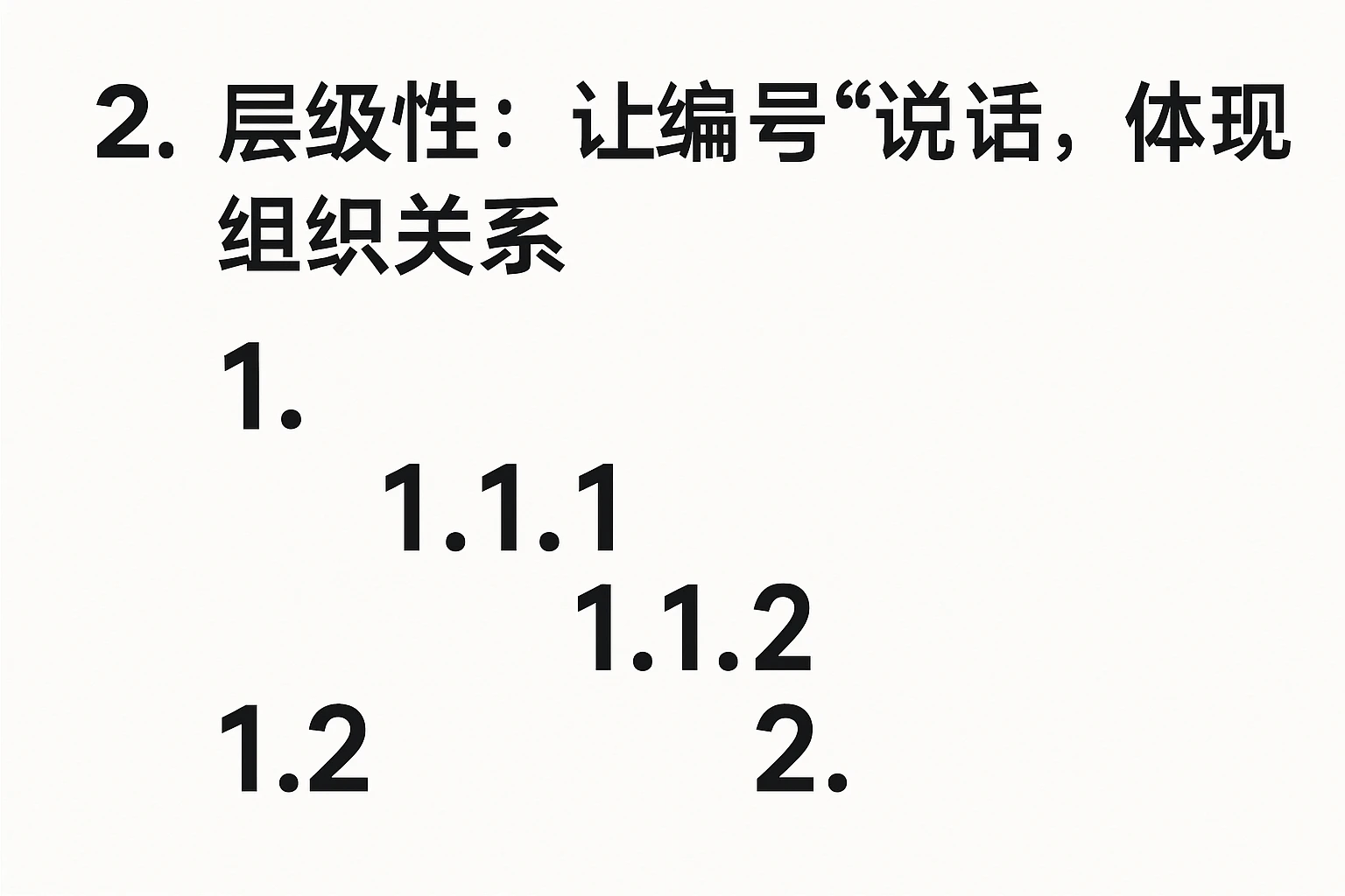 2. 层级性：让编号“说话”，体现组织关系
