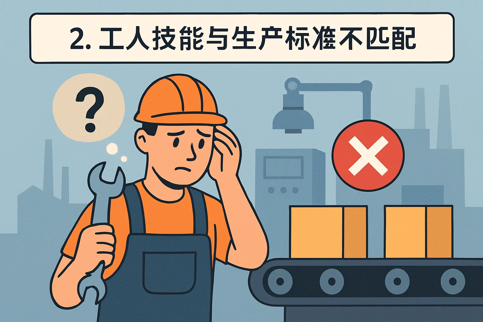 2. 工人技能与生产标准不匹配
