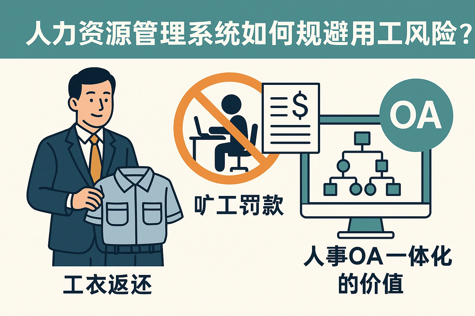 人力资源管理系统如何规避用工风险？从工衣返还与旷工罚款看人事OA一体化的价值