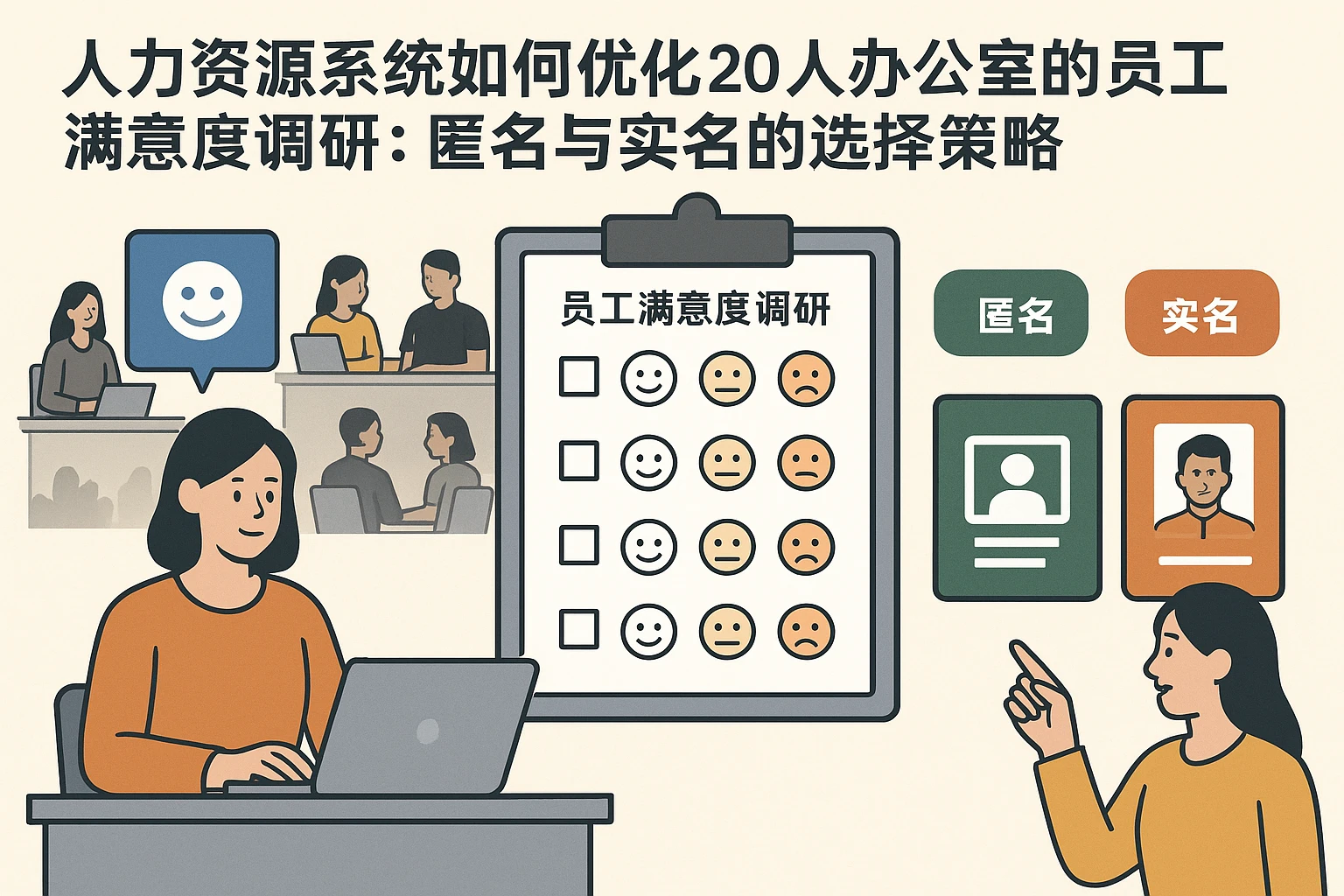 人力资源系统如何优化20人办公室的员工满意度调研：匿名与实名的选择策略