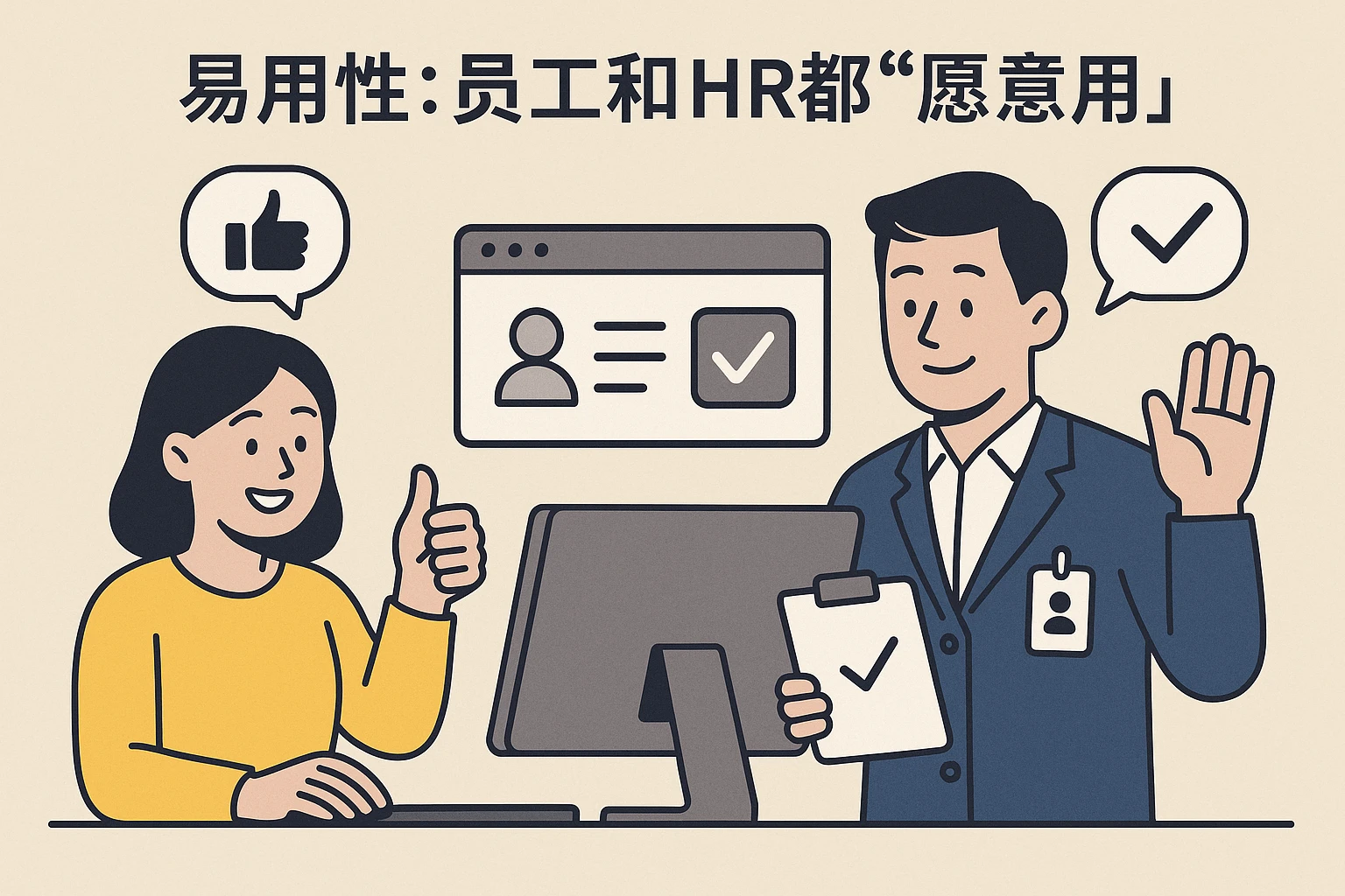 2. 易用性:员工和HR都“愿意用”