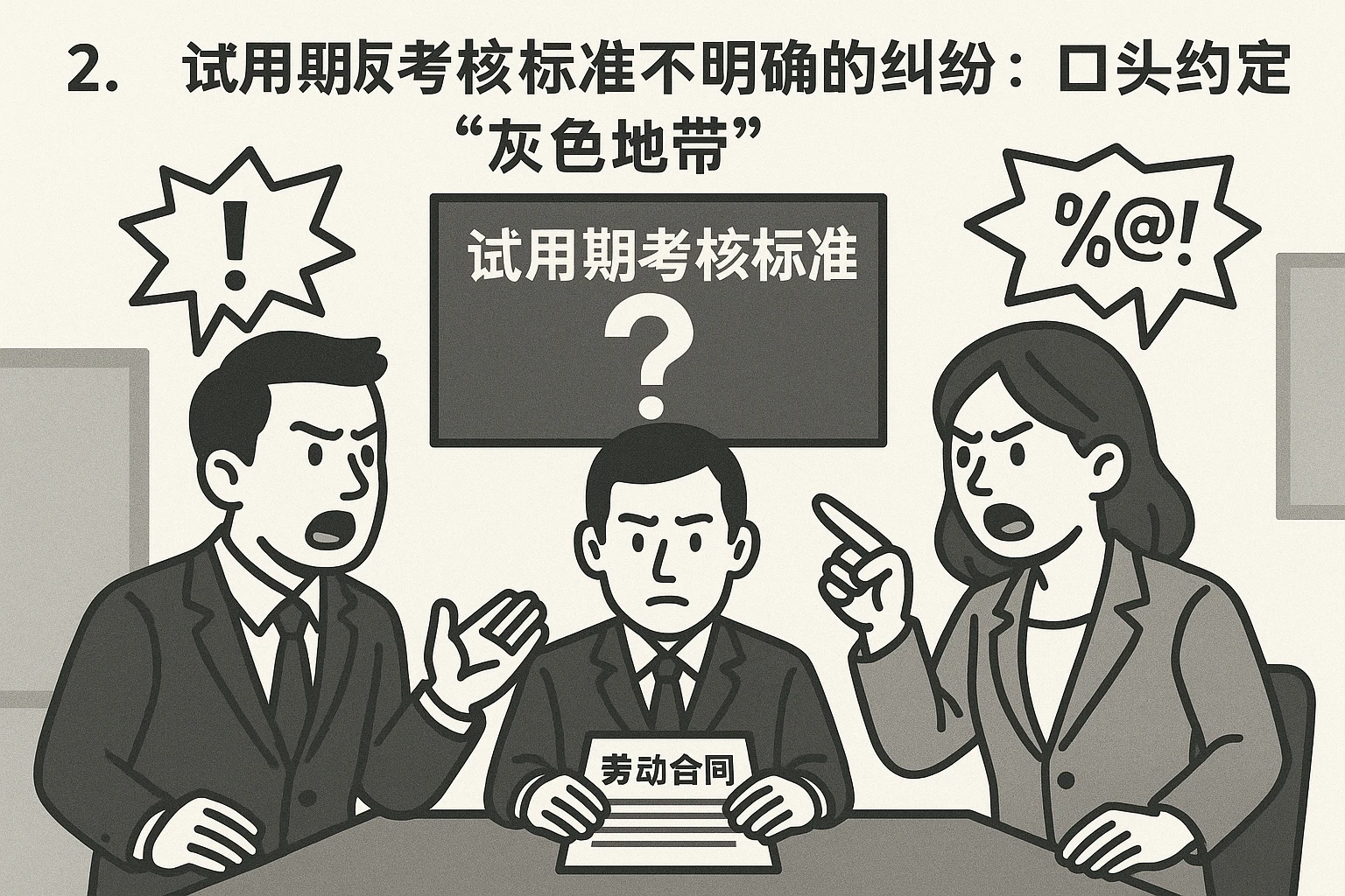 2. 试用期考核标准不明确的纠纷：口头约定的“灰色地带”