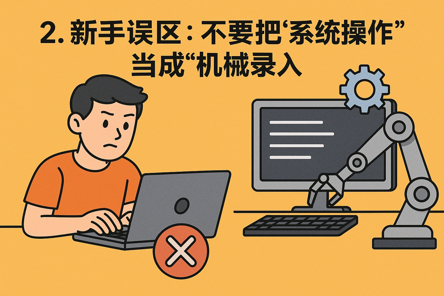2. 新手误区:不要把“系统操作”当成“机械录入”