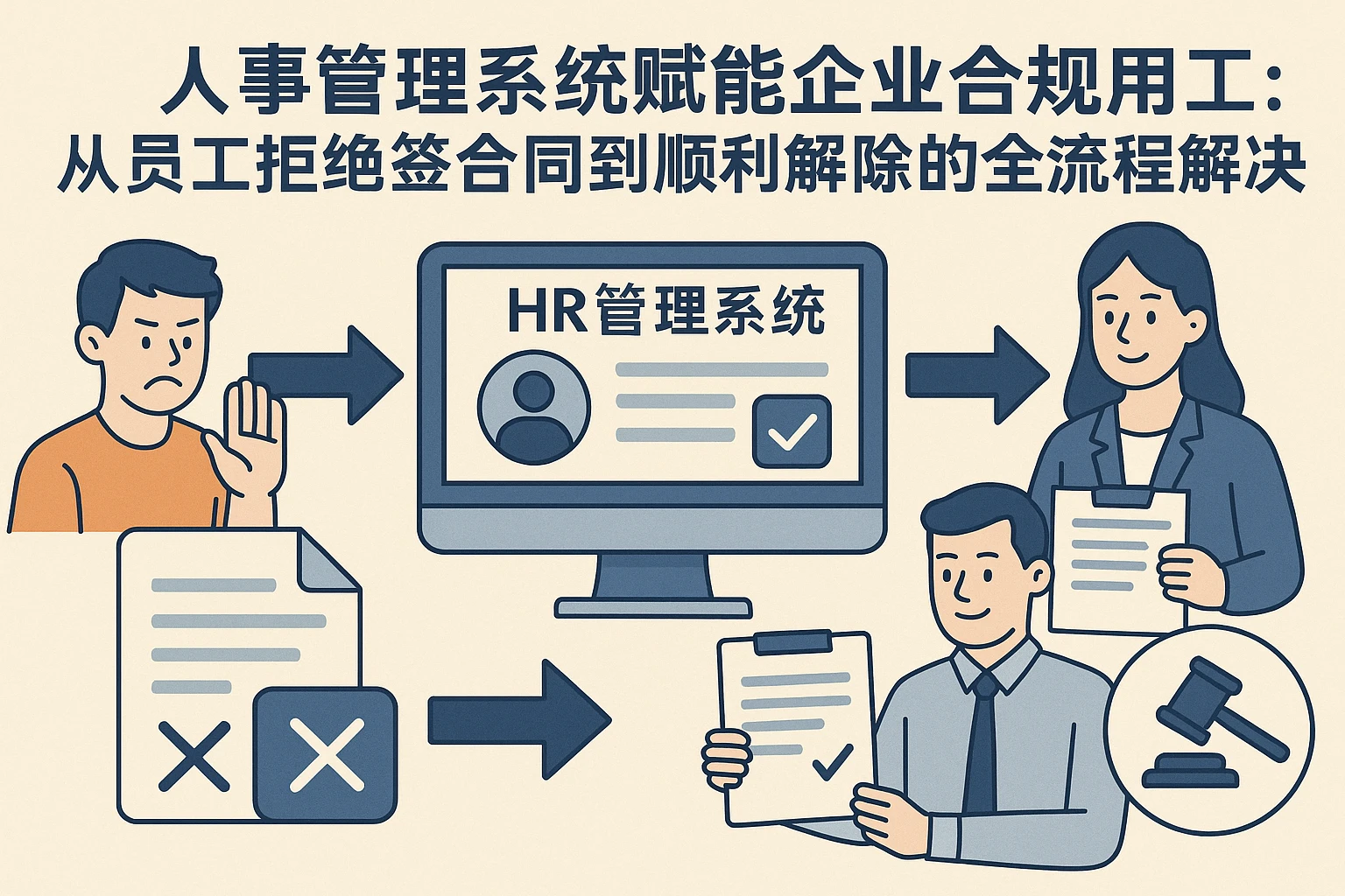 人事管理系统赋能企业合规用工:从员工拒绝签合同到顺利解除的全流程解决方案