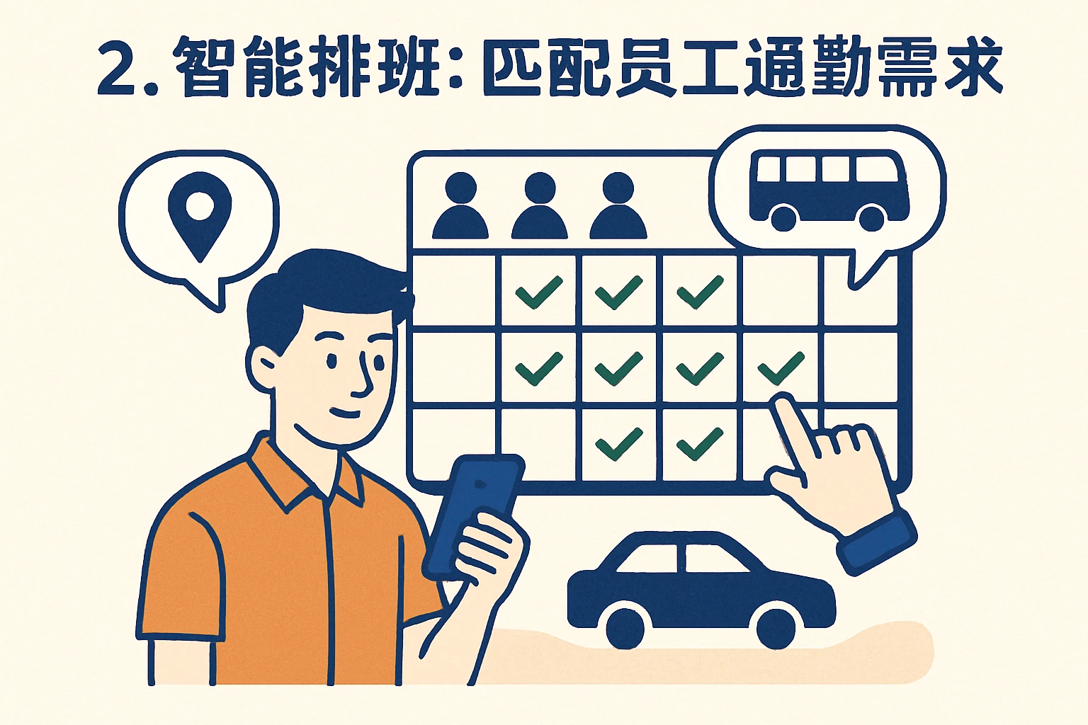 2. 智能排班：匹配员工通勤需求