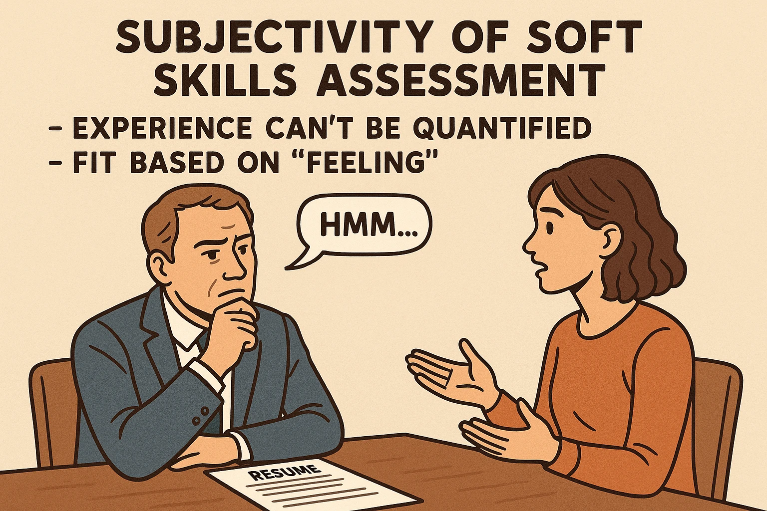 2. 软技能评估的“主观性”：经验无法量化，匹配全靠“感觉”