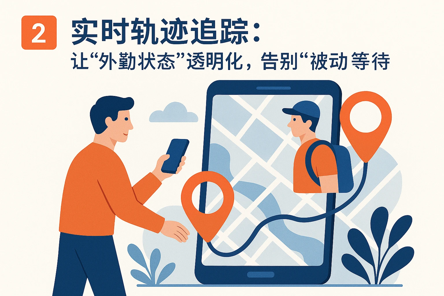 2. 实时轨迹追踪：让“外勤状态”透明化，告别“被动等待”