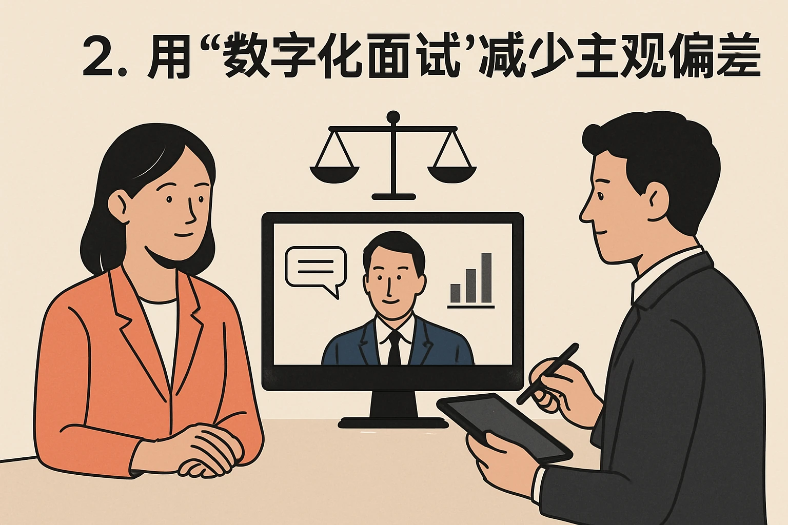 2. 用“数字化面试”减少主观偏差