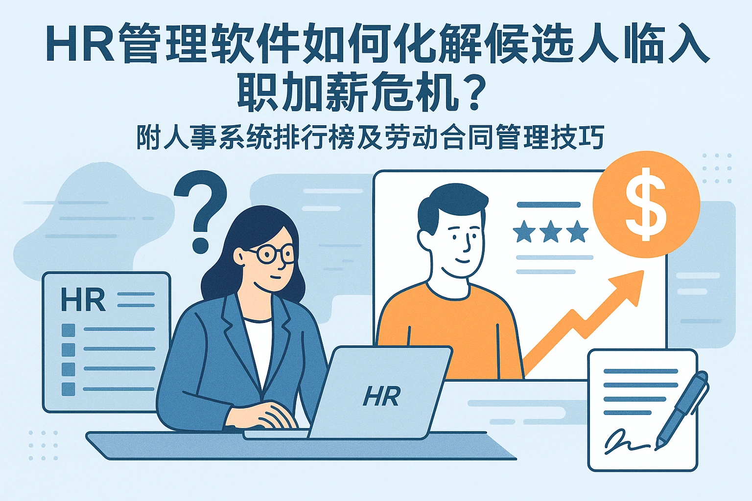 HR管理软件如何化解候选人临入职加薪危机？附人事系统排行榜及劳动合同管理技巧