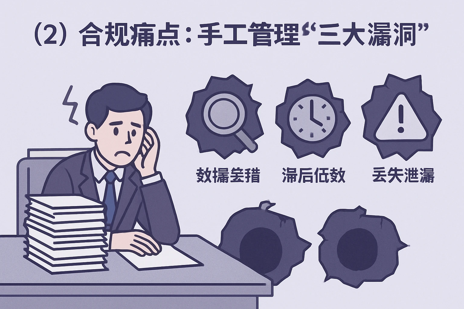 （2）合规痛点：手工管理的“三大漏洞”