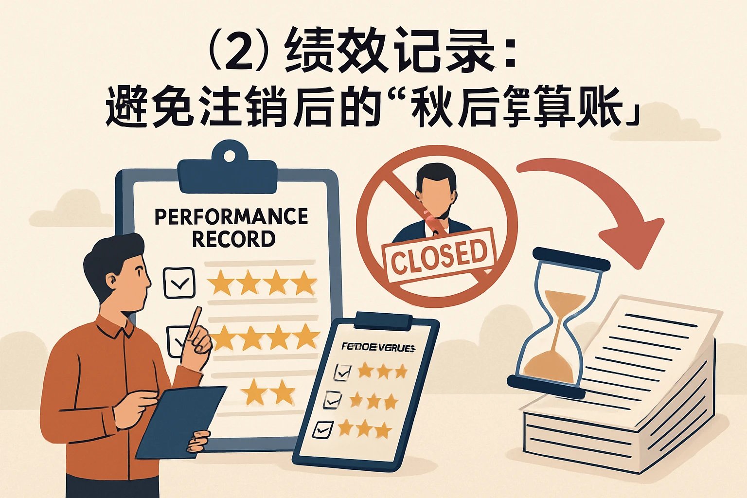 （2）绩效记录：避免注销后的“秋后算账”