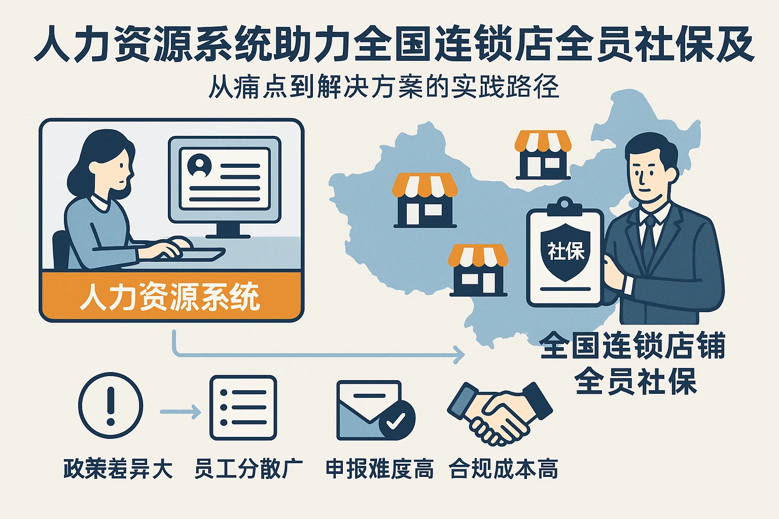 人力资源系统助力全国连锁店铺全员社保普及:从痛点到解决方案的实践路径