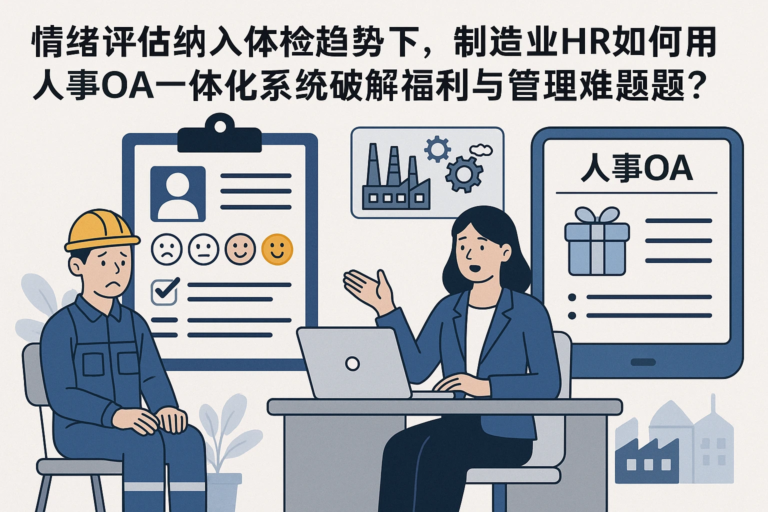 情绪评估纳入体检趋势下,制造业HR如何用人事OA一体化系统破解福利与管理难题?