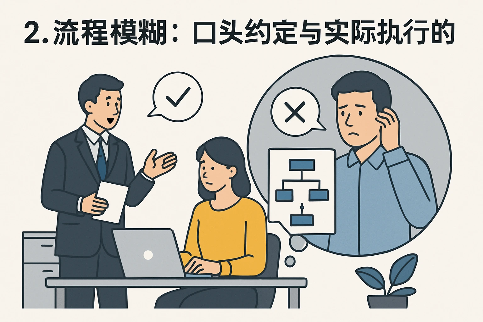 2. 流程模糊：口头约定与实际执行的矛盾