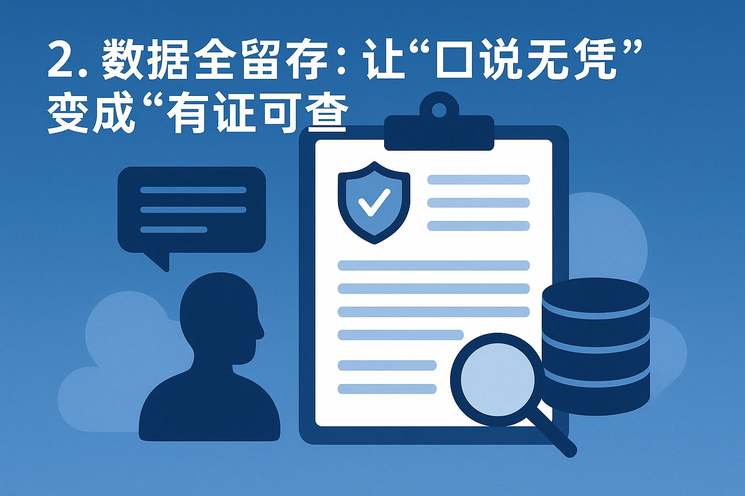 2. 数据全留存:让“口说无凭”变成“有证可查”