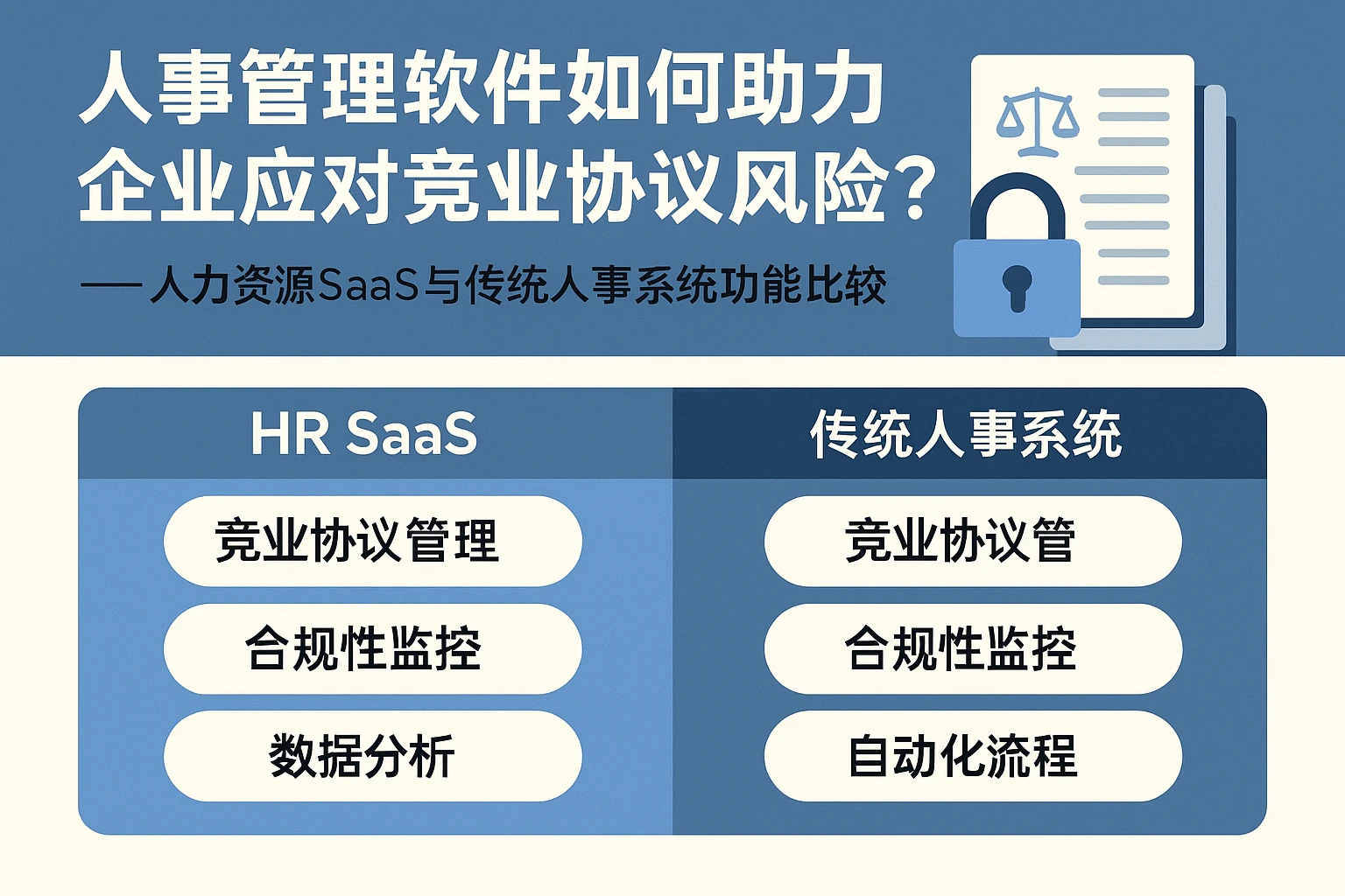 人事管理软件如何助力企业应对竞业协议风险？——人力资源SaaS与传统人事系统功能比较