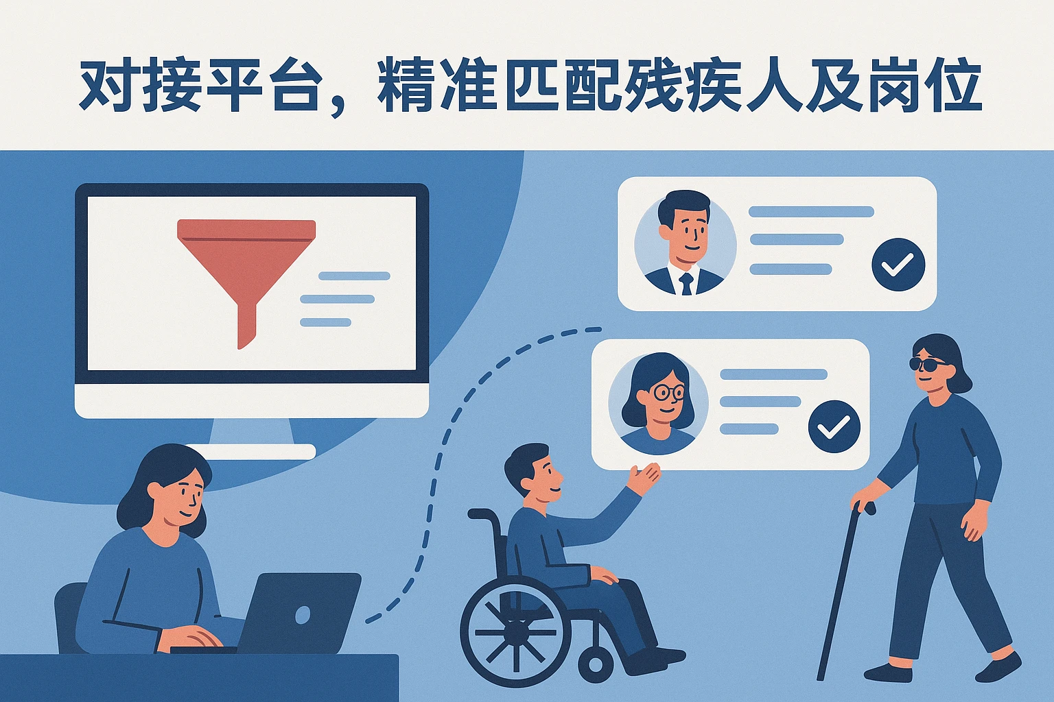 2. 对接平台，精准匹配残疾人与岗位