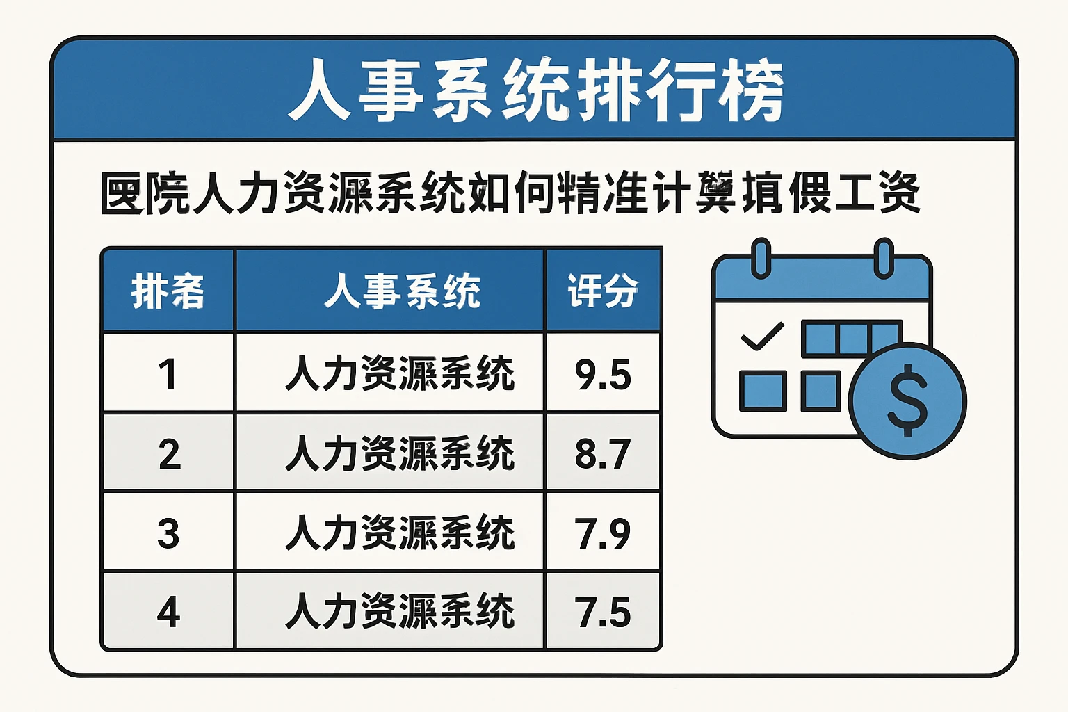 人事系统排行榜：医院人力资源系统如何精准计算病假工资