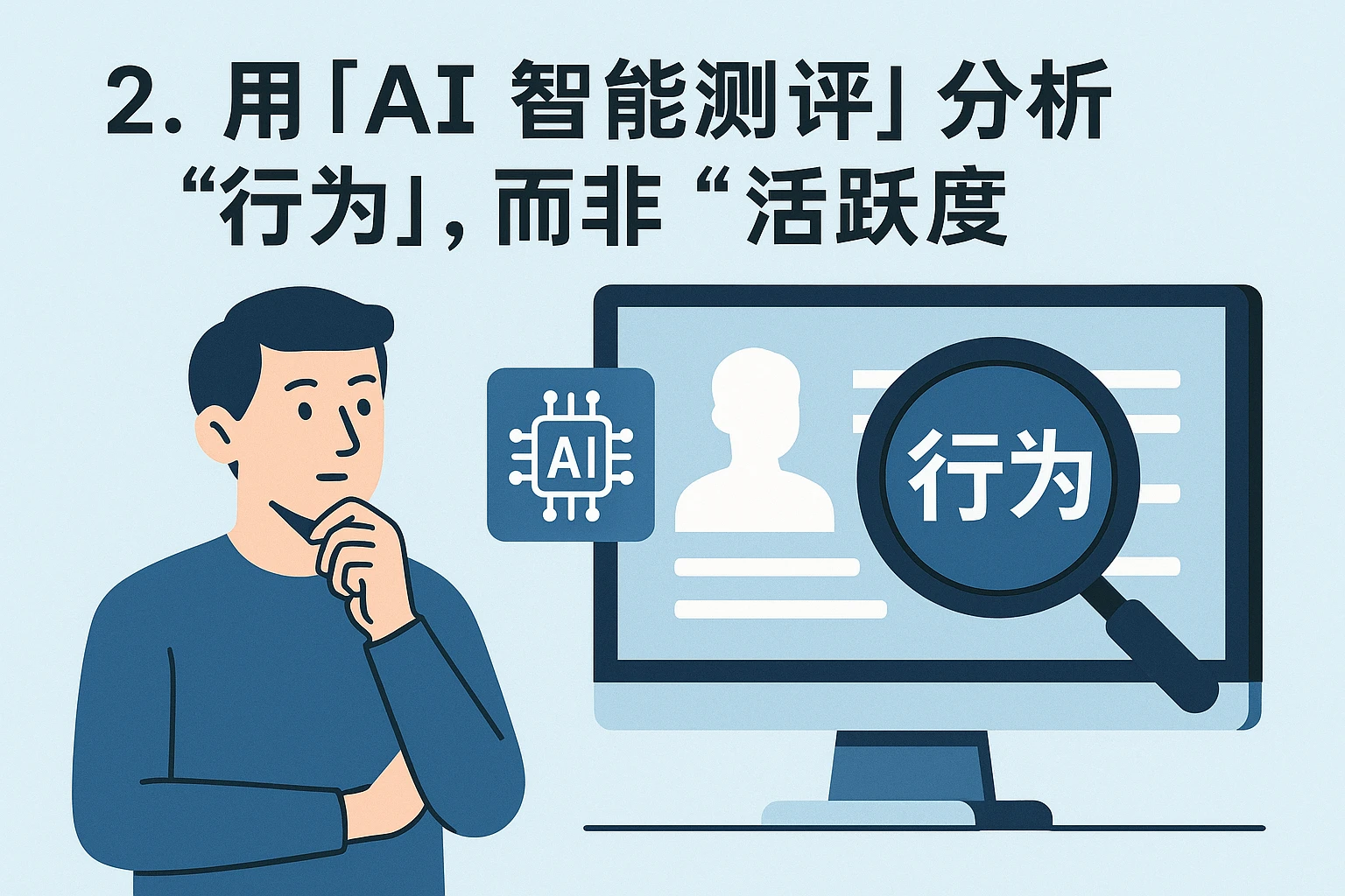 2. 用“AI智能测评”分析“行为”，而非“活跃度”