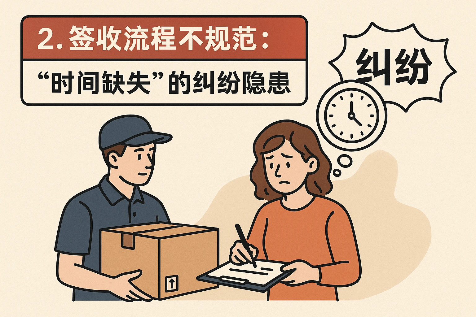 2. 签收流程不规范:“时间缺失”的纠纷隐患