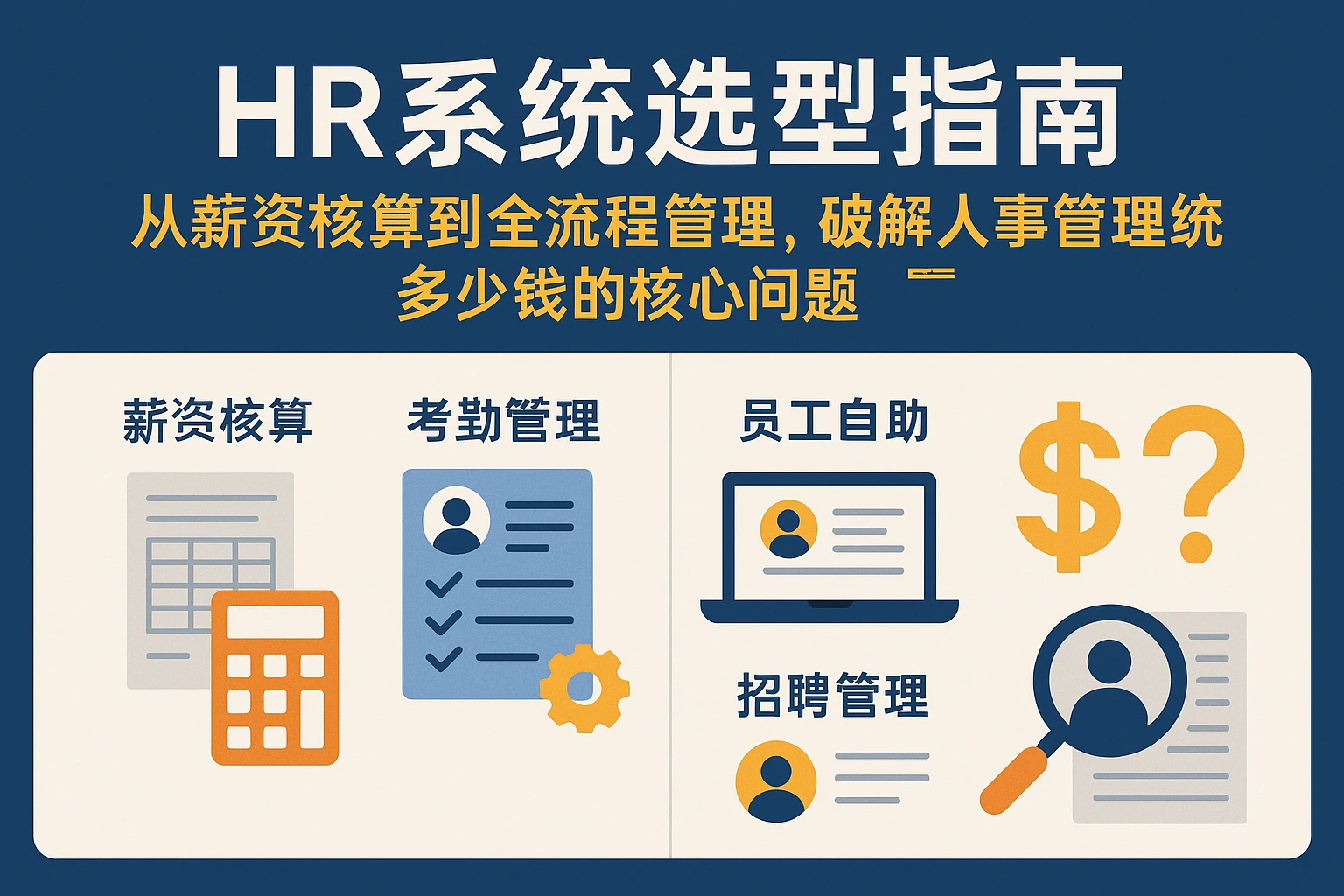 HR系统选型指南:从薪资核算到全流程管理,破解人事管理系统多少钱的核心问题