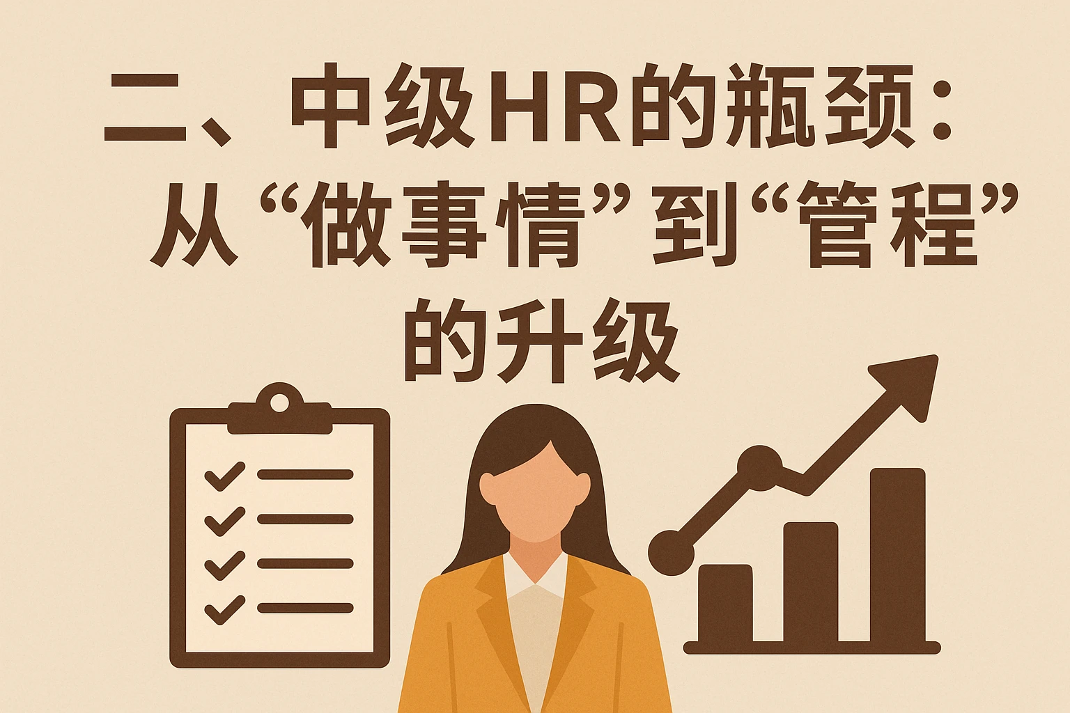 二、中级HR的瓶颈：从“做事情”到“管流程”的升级