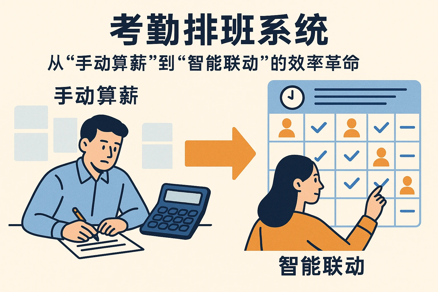 1. 考勤排班系统：从“手动算薪”到“智能联动”的效率革命