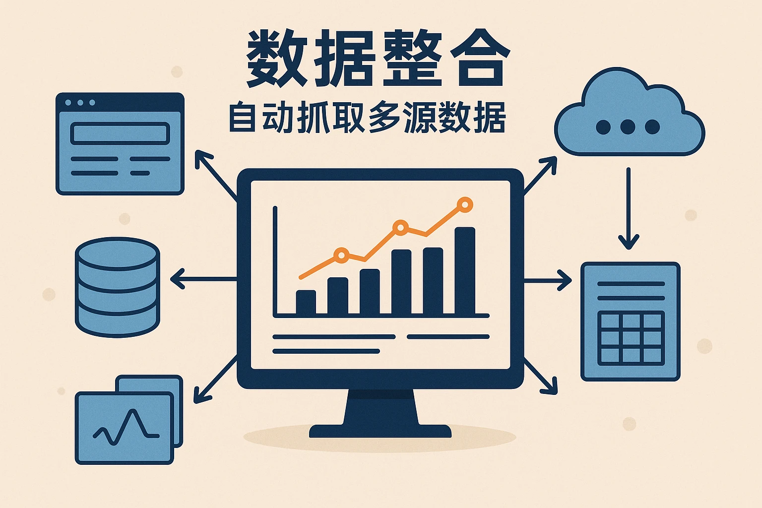 2. 数据整合:自动抓取多源数据