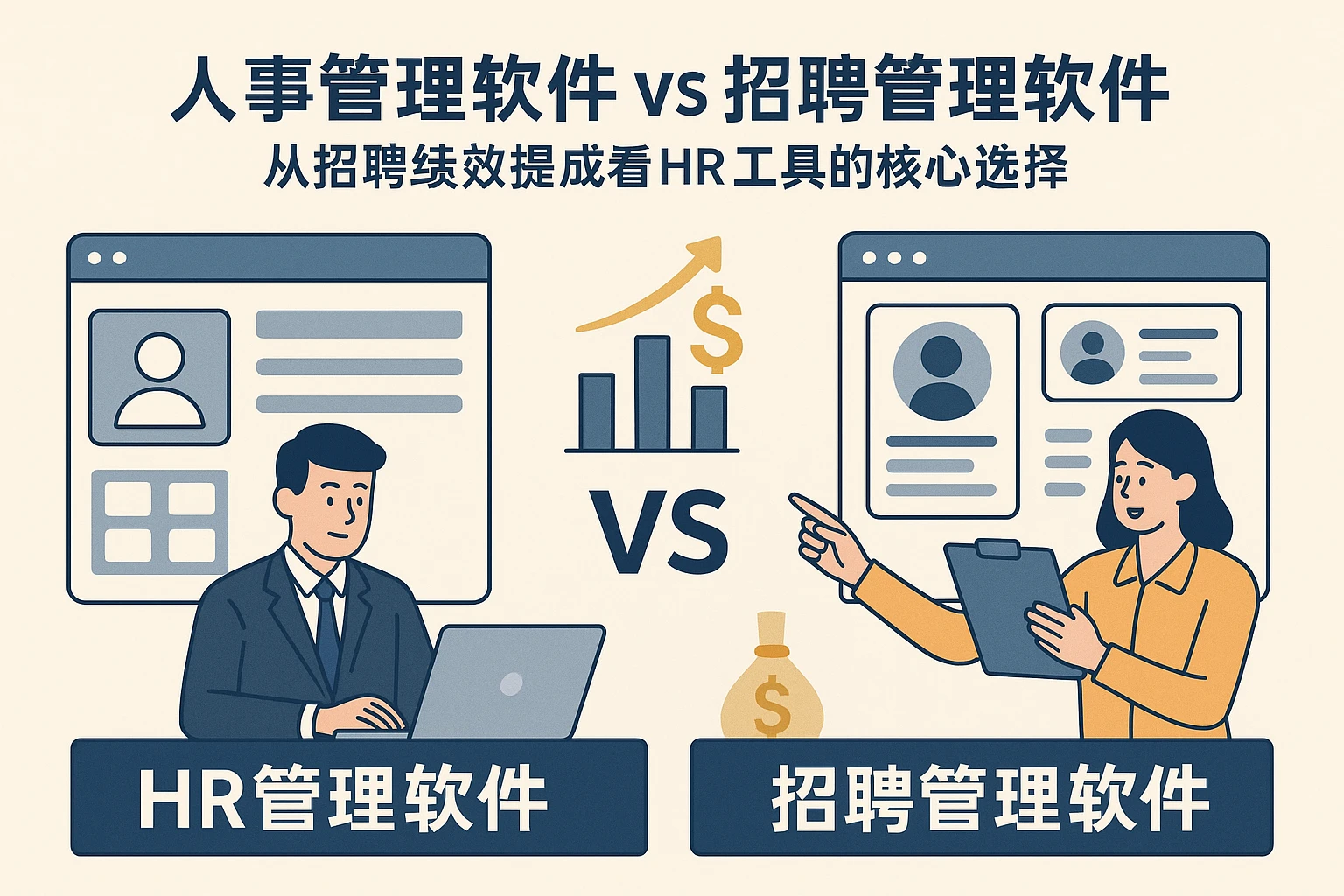 人事管理软件vs招聘管理软件:从招聘绩效提成看HR工具的核心选择
