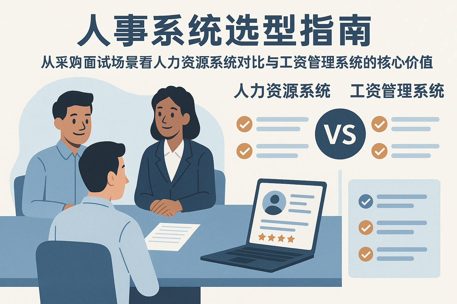 人事系统选型指南：从采购面试场景看人力资源系统对比与工资管理系统的核心价值